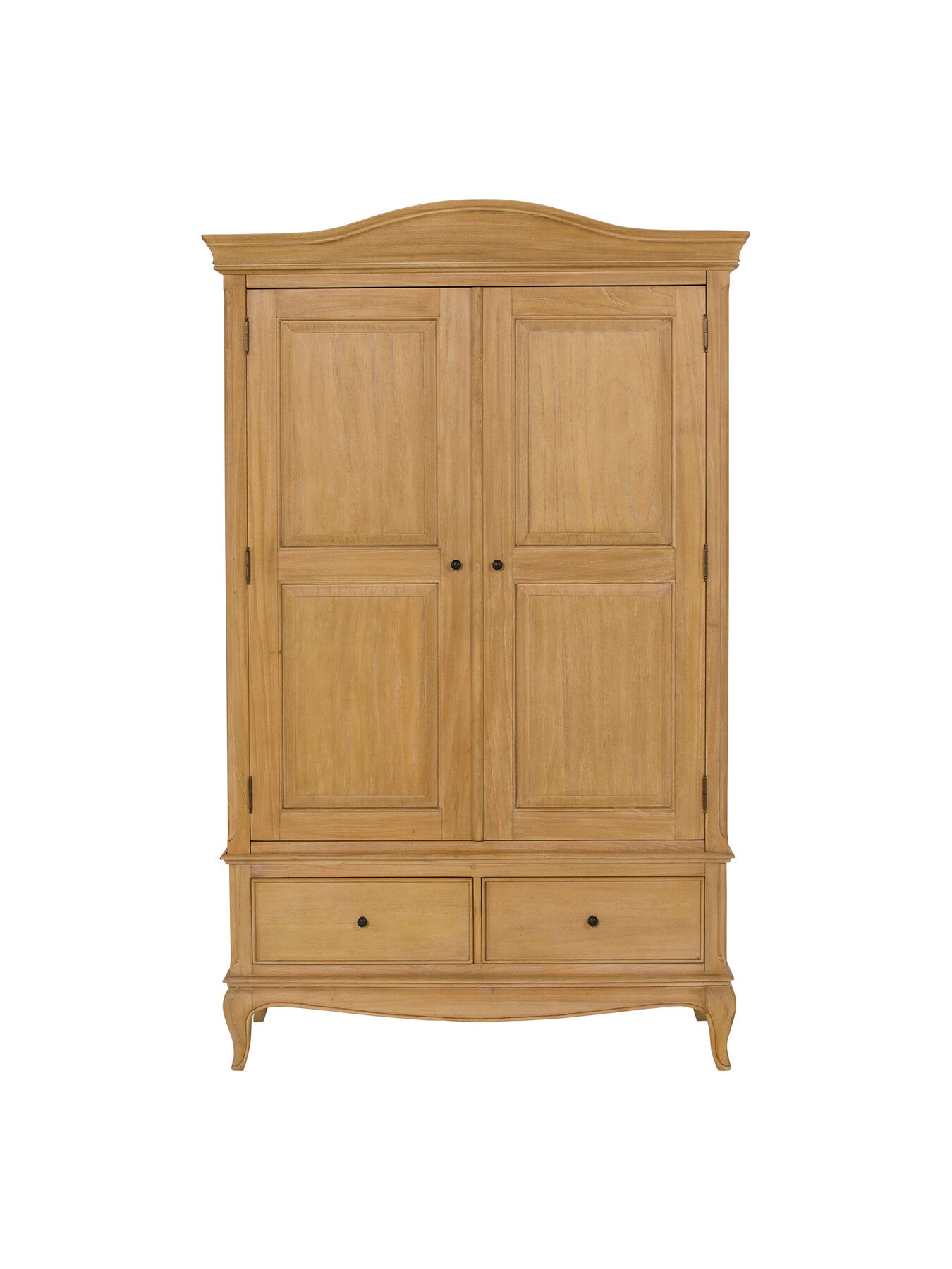 Cecile Light Wooden French Style Double Wardrobe Wit