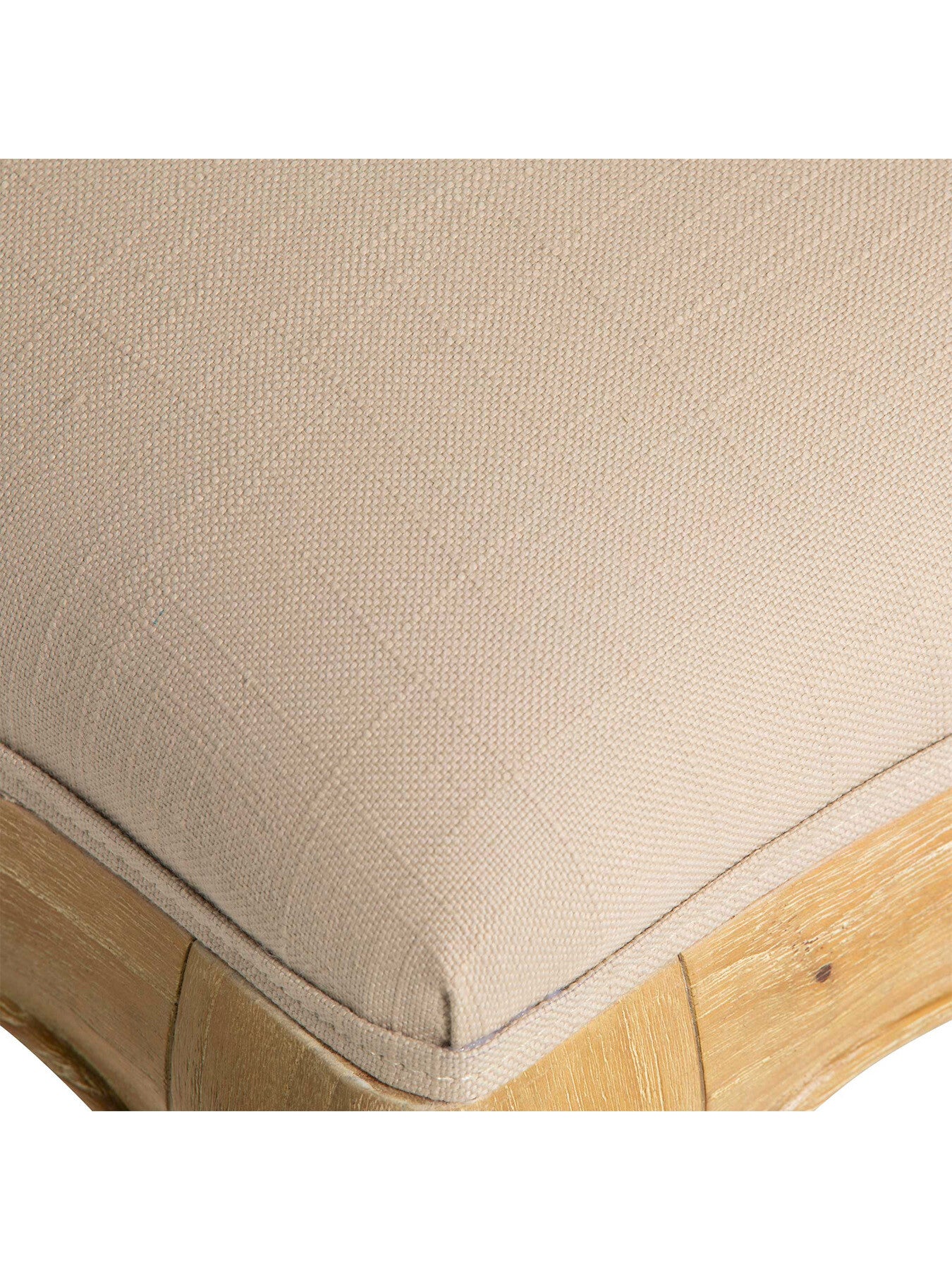 Cecile Light Wood French Style Upholstered Stool