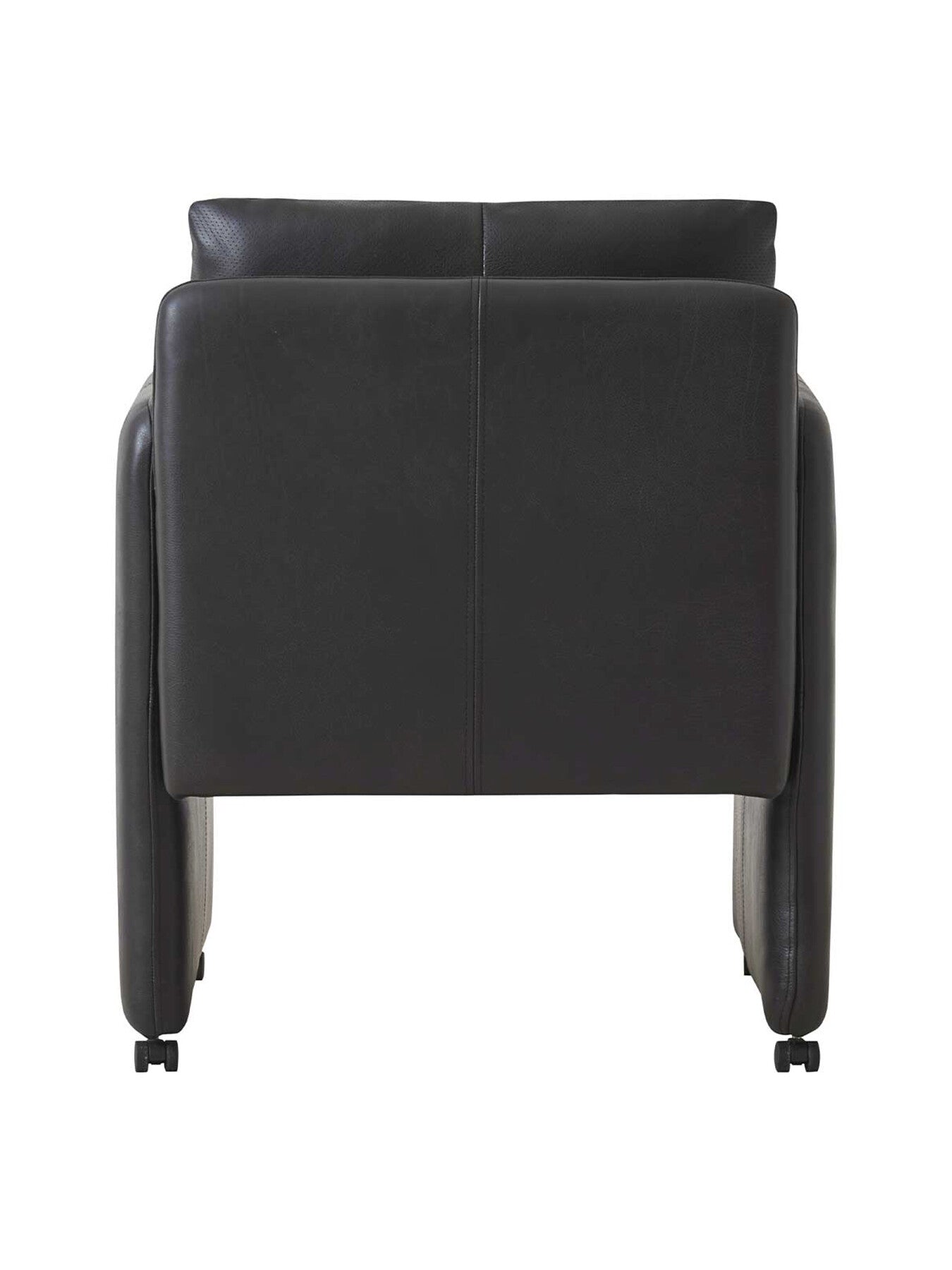 Brown Casca Dark Brown Leather Armchair On Wheels