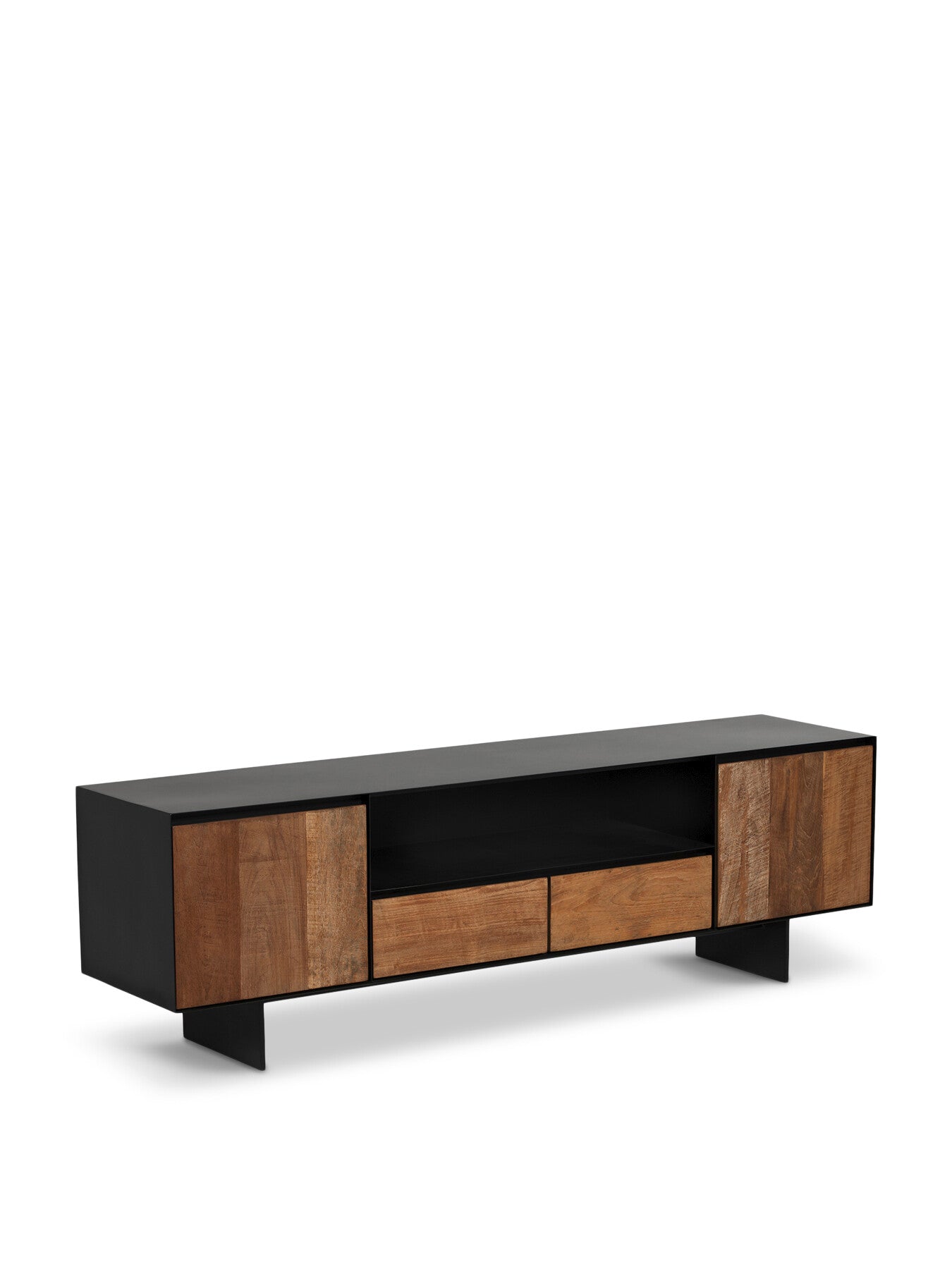 Brown Syracuse Brown Wood 2 Drawer 2 Door Tv Unit