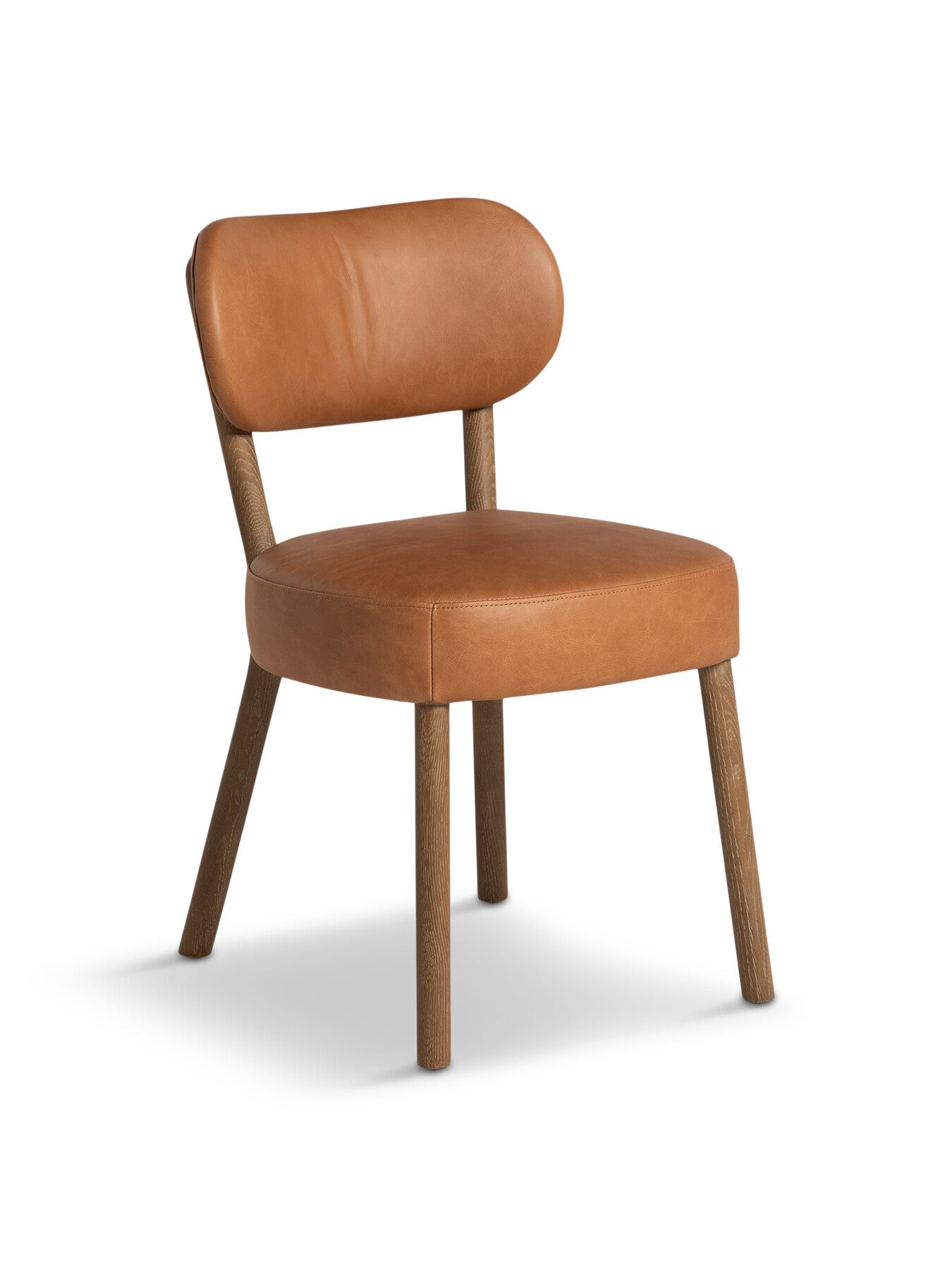Dove Tan Brown Leather Dining Chair