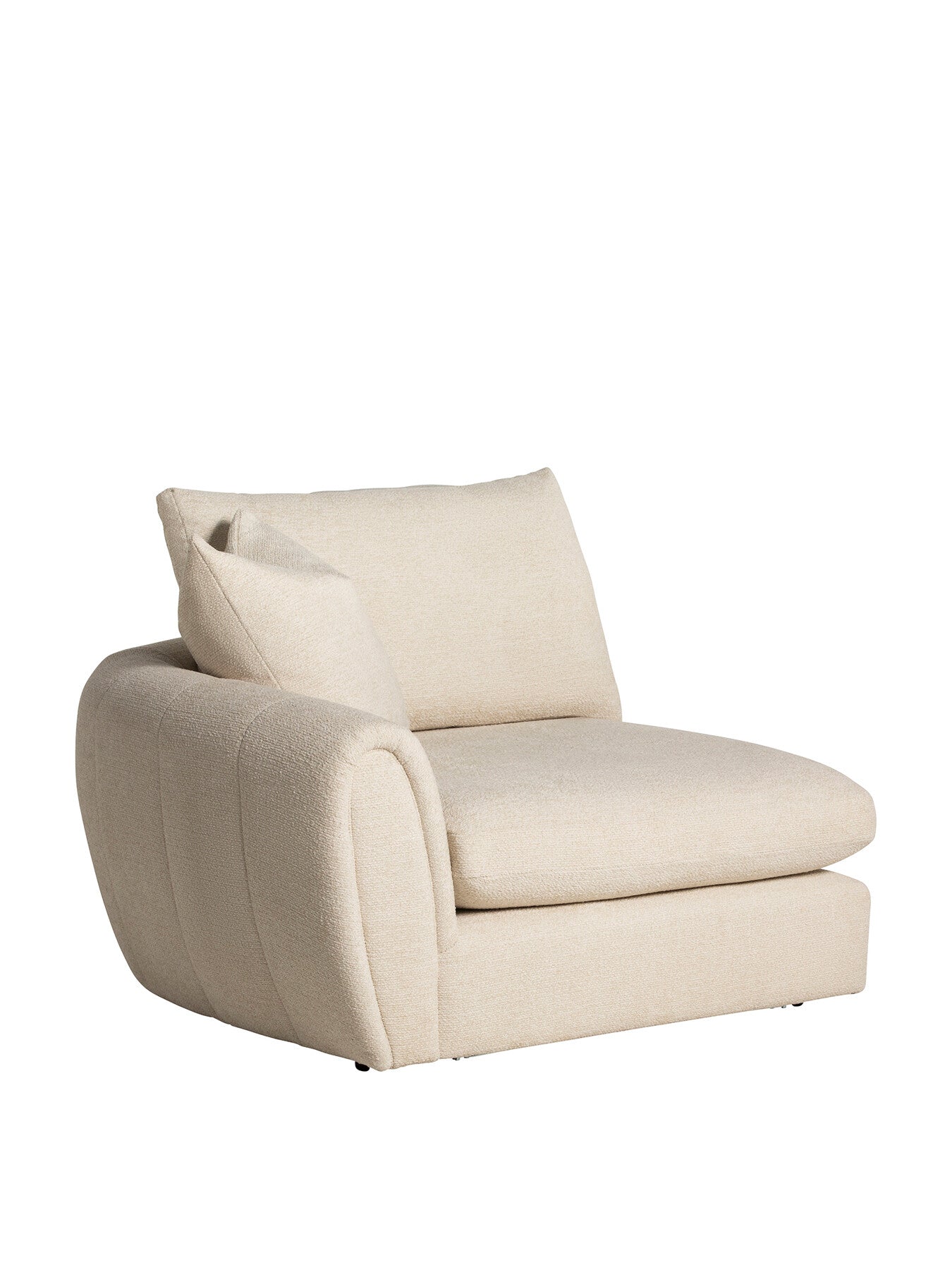 Neutral Damaris Fabric Modular 1 Seat Sofa Unit With Left Ar