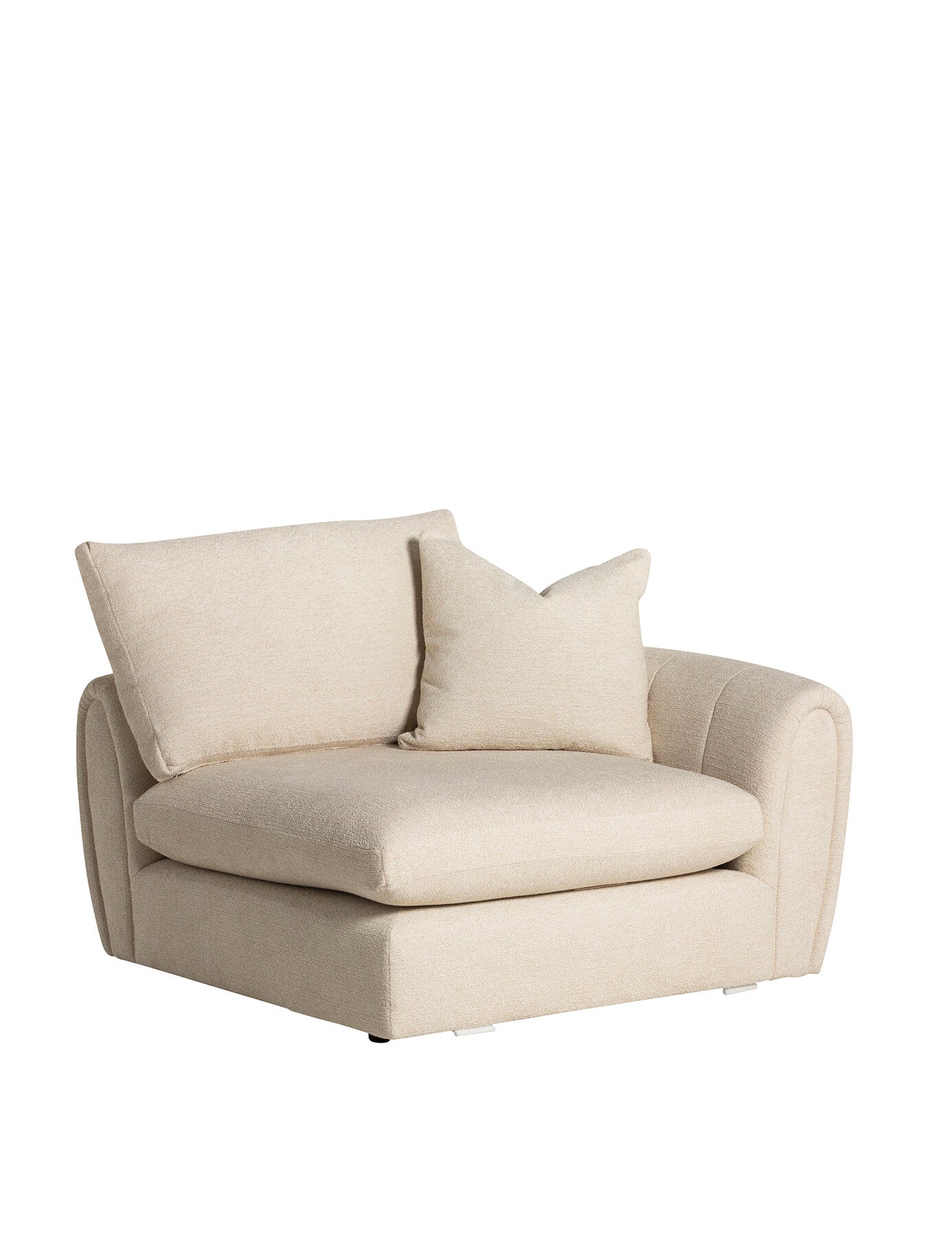 Neutral Damaris Fabric Modular 1 Seat Sofa Unit With Right A