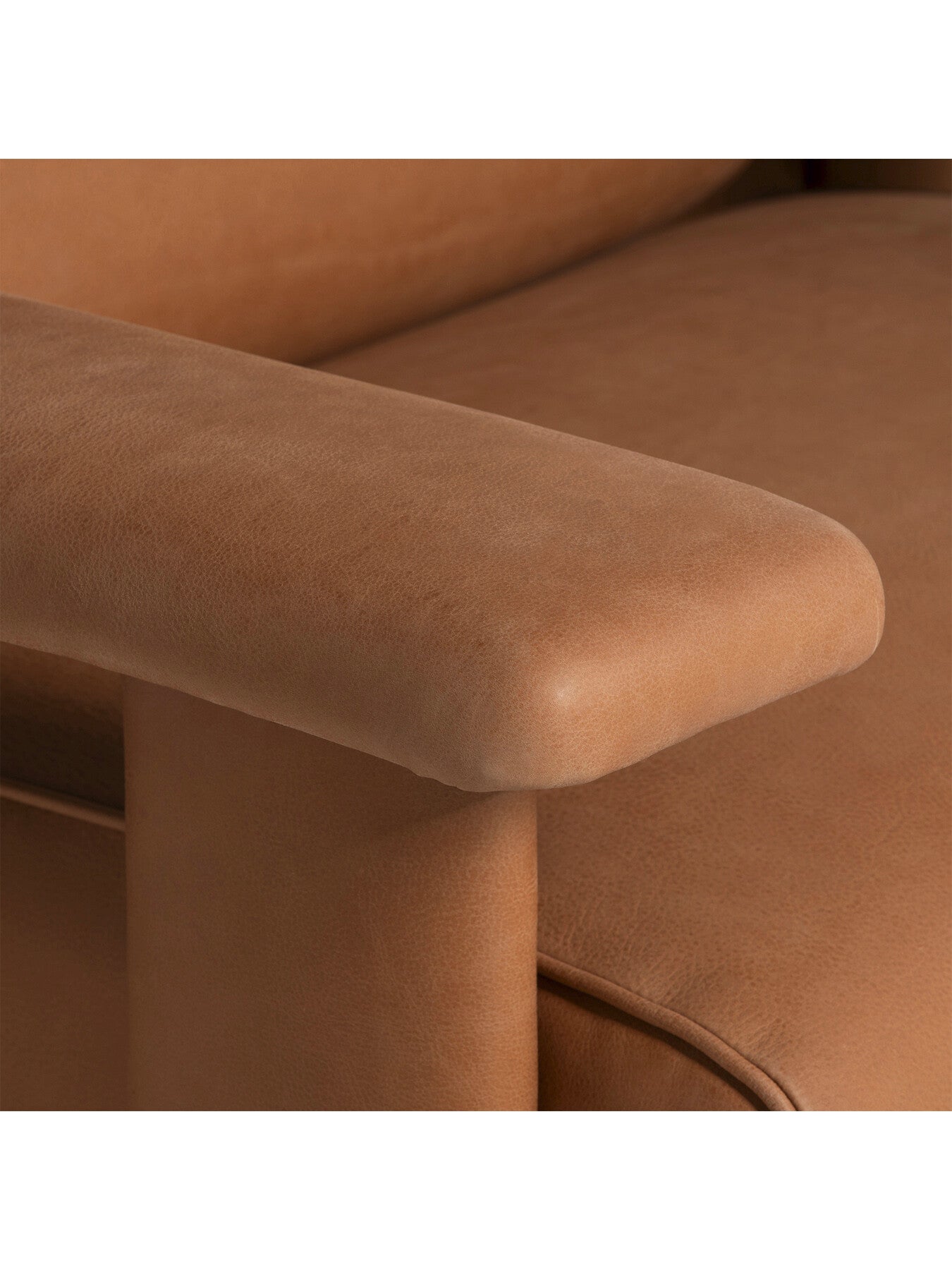 Brown Eldrid Brown Leather Armchair with Wide Armrests