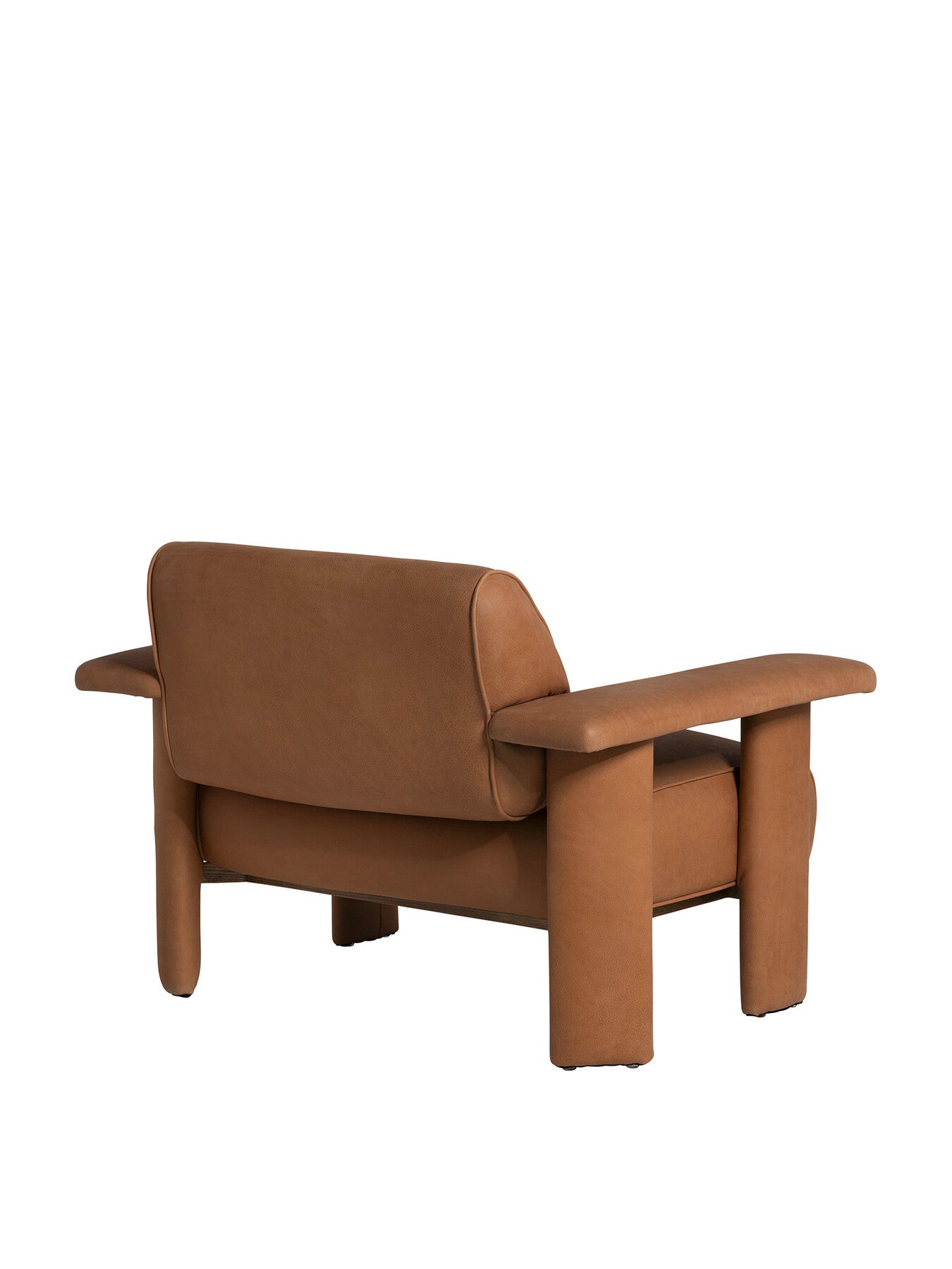 Brown Eldrid Brown Leather Armchair with Wide Armrests