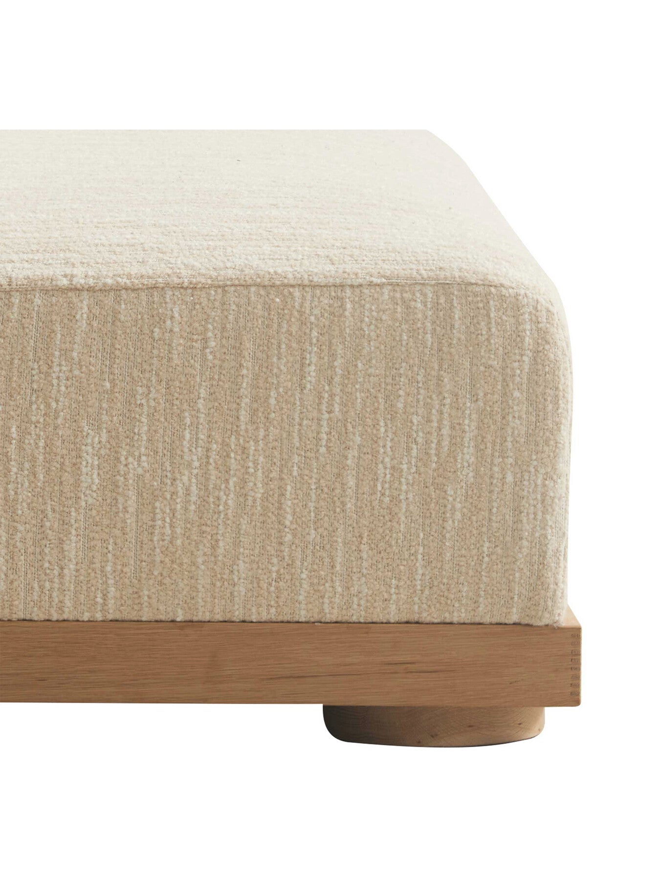 Neutral Fresno Cream Boucle Modular Armless 2 Seater Chair