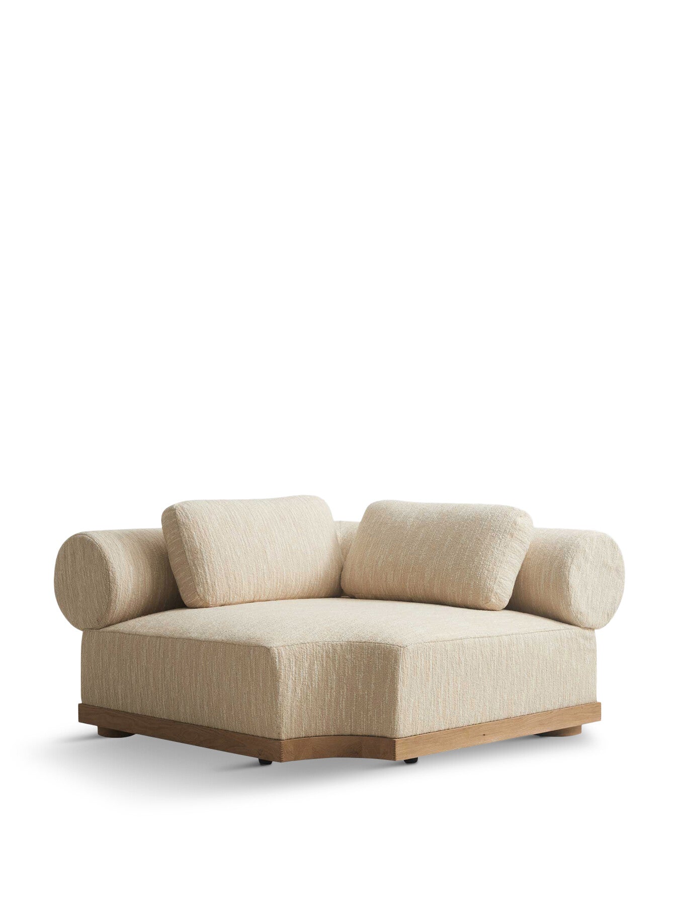 Neutral Fresno Cream Boucle Modular 1 Seater Sectional Corne