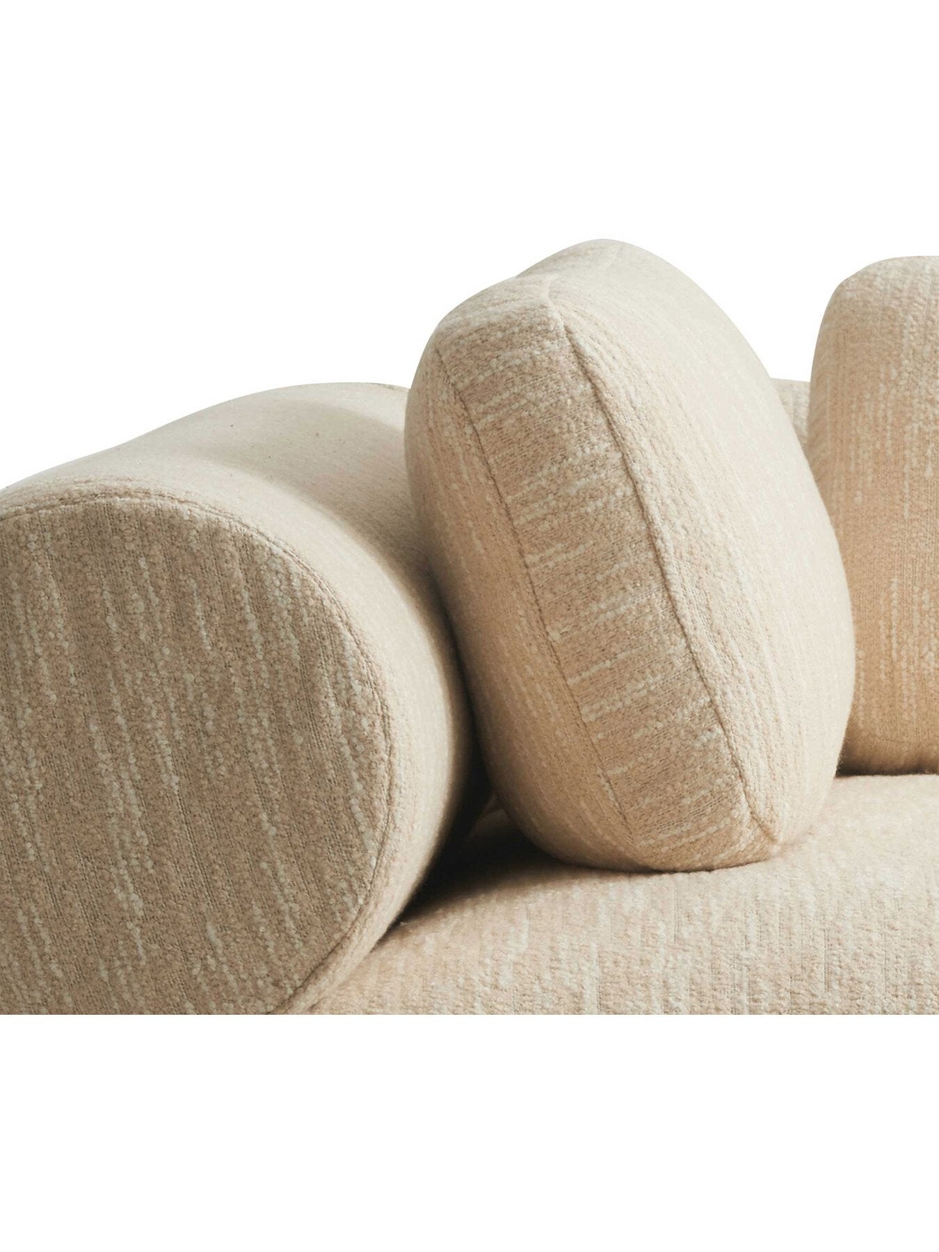 Neutral Fresno Cream Boucle Modular 1 Seater Sectional Corne