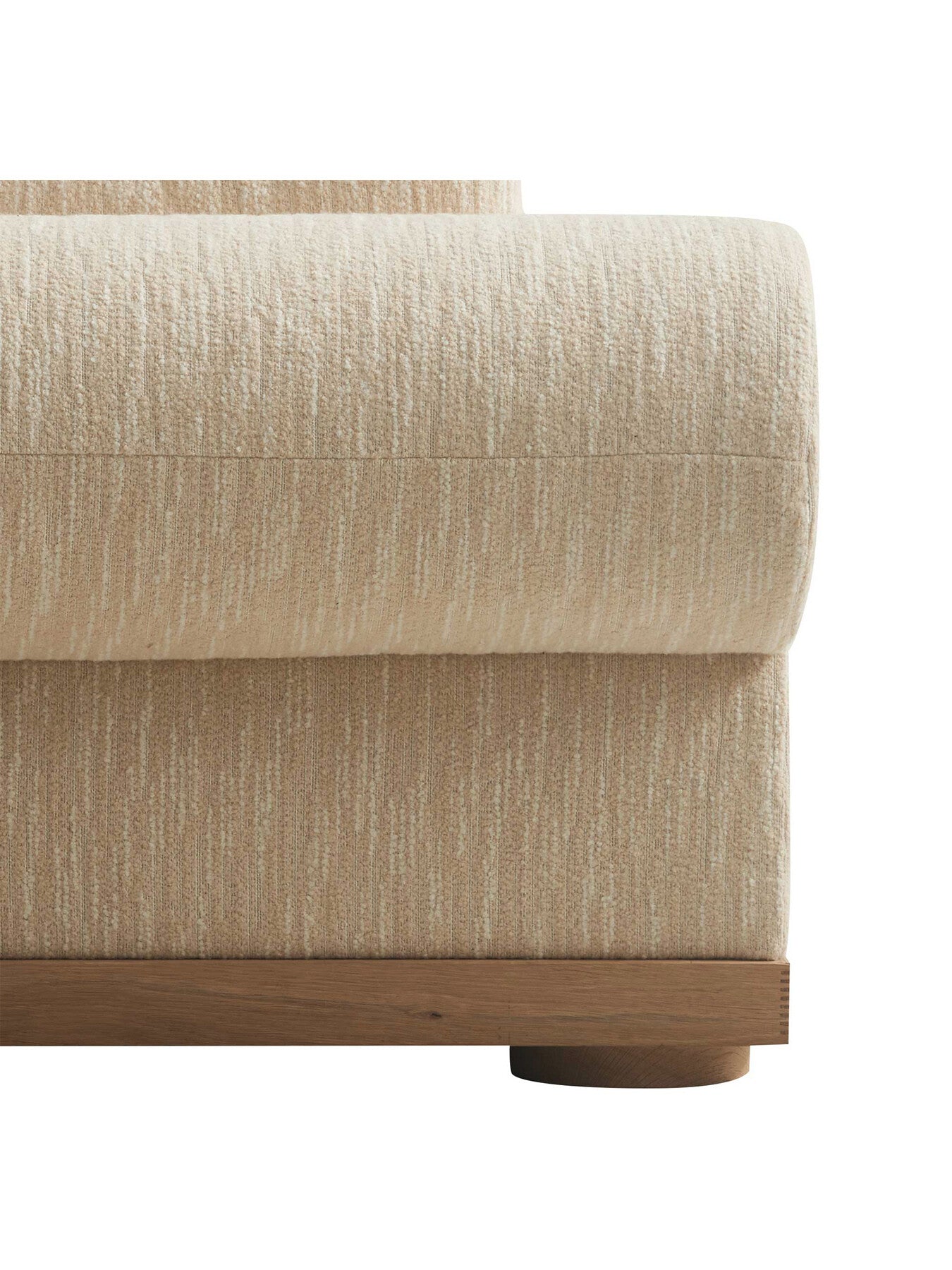 Neutral Fresno Cream Boucle Modular 1 Seater Sectional Corne