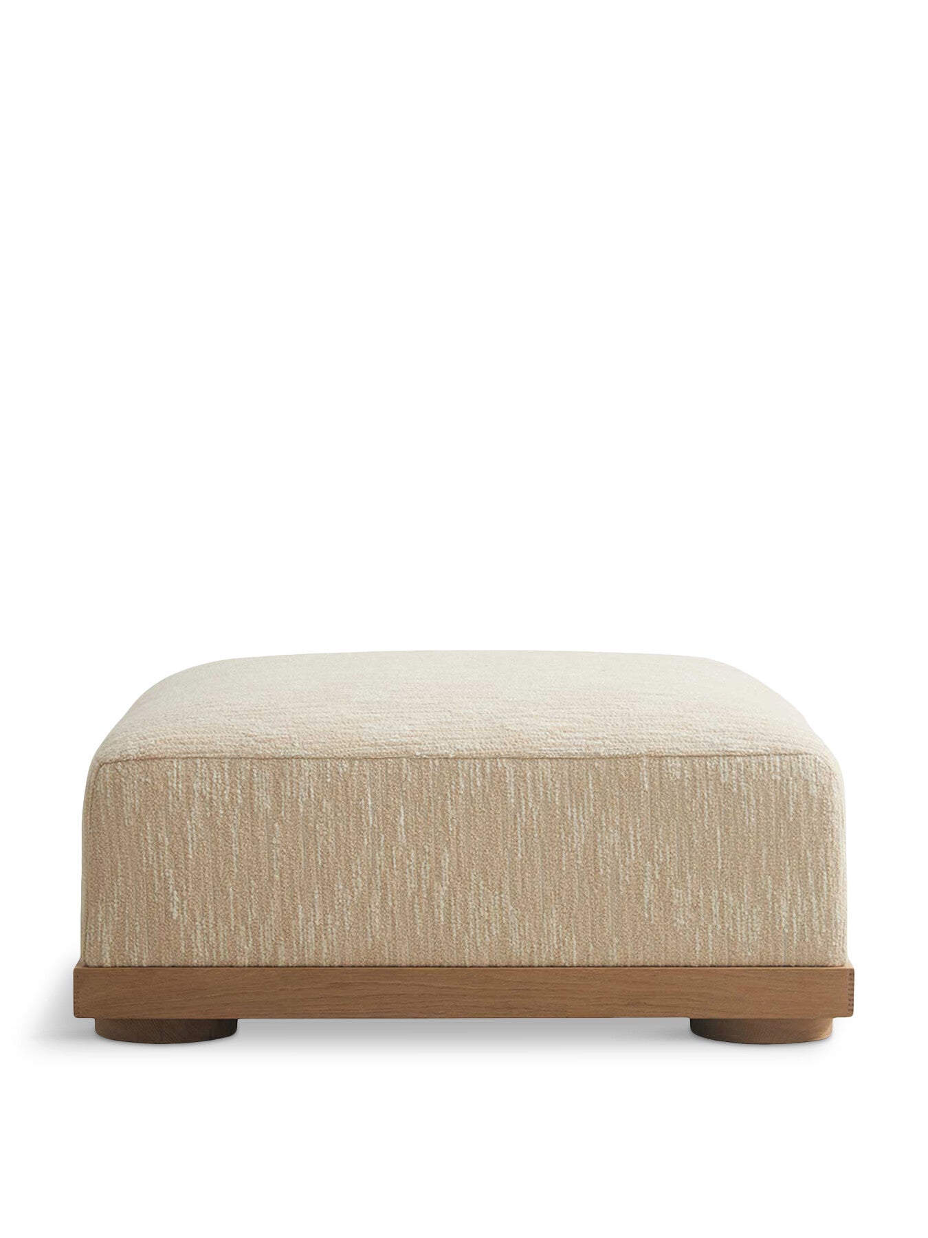 Neutral Fresno Cream Boucle Footstool