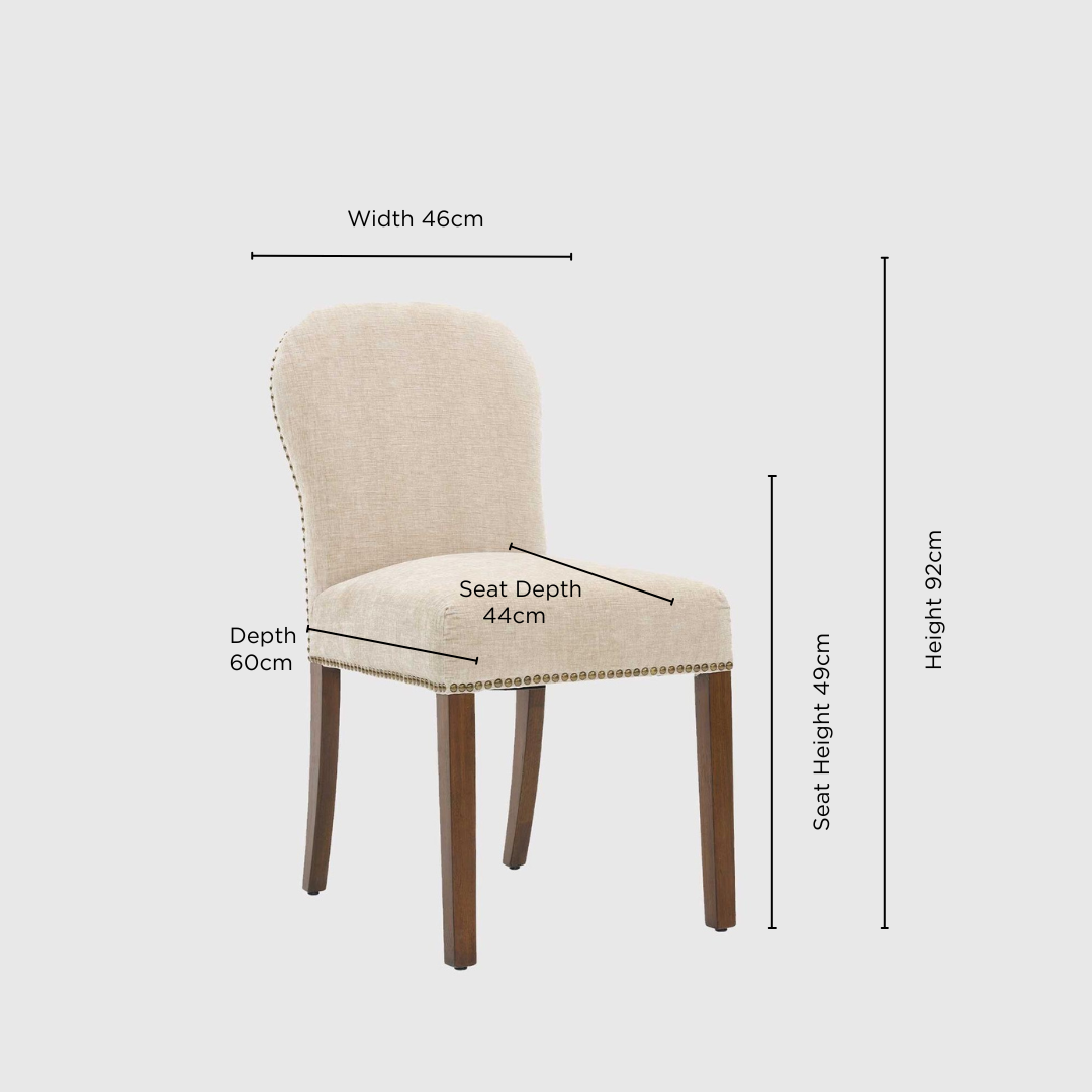 Gable Fabric Dining Chair Neutral