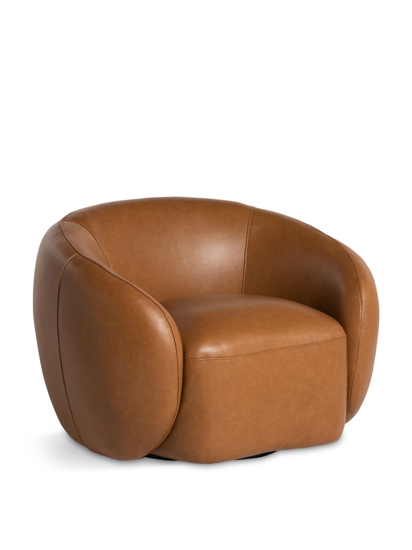 Brown Gardin Brown Leather Swivel Chair