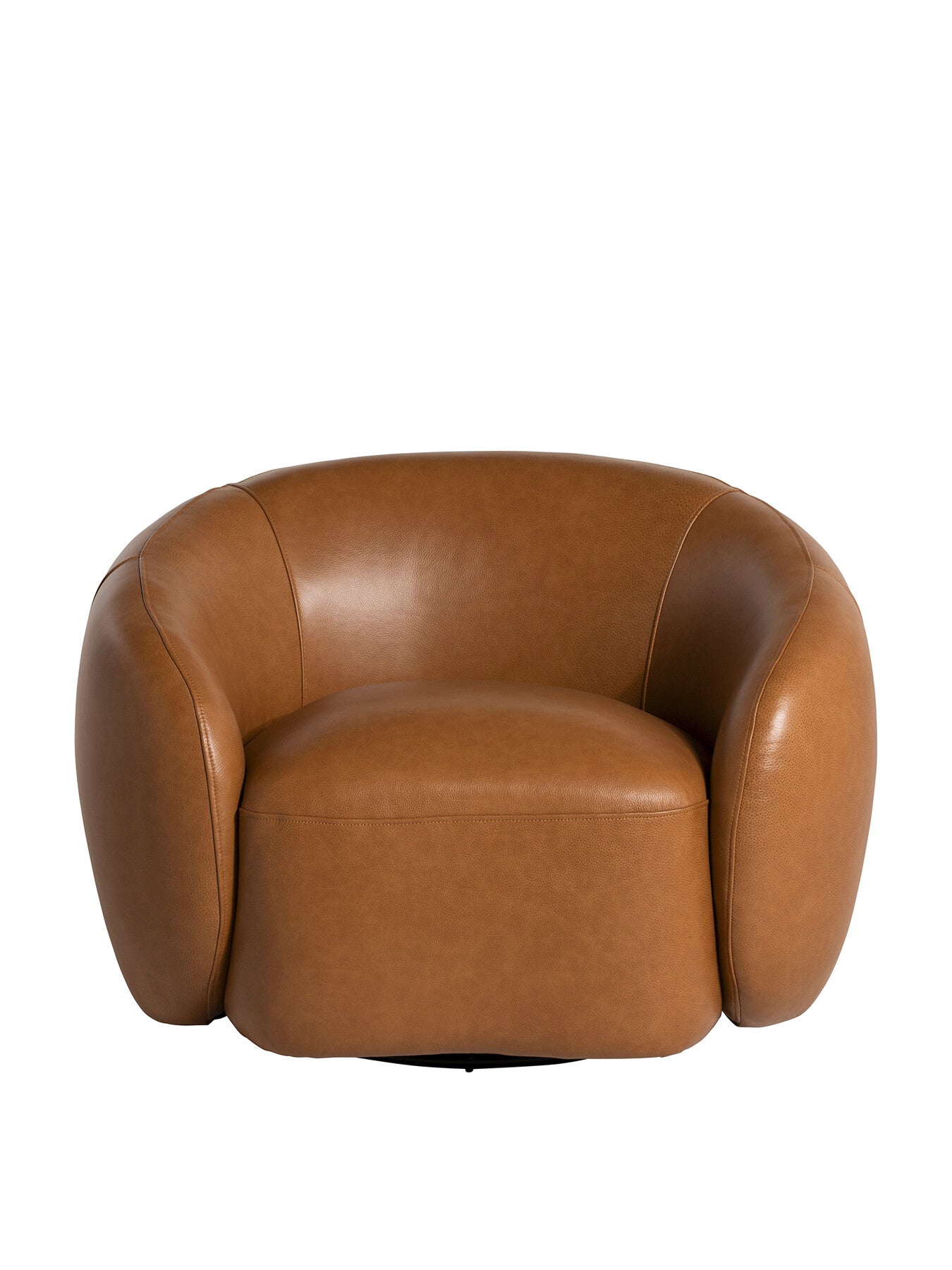 Brown Gardin Brown Leather Swivel Chair