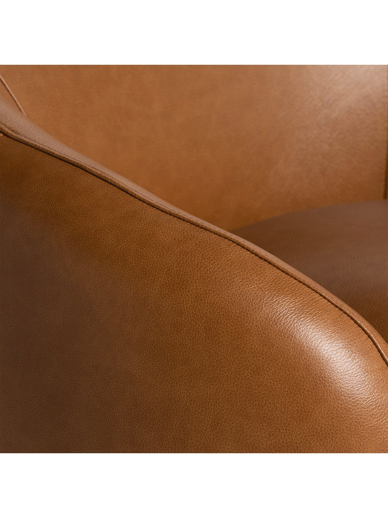 Brown Gardin Brown Leather Swivel Chair