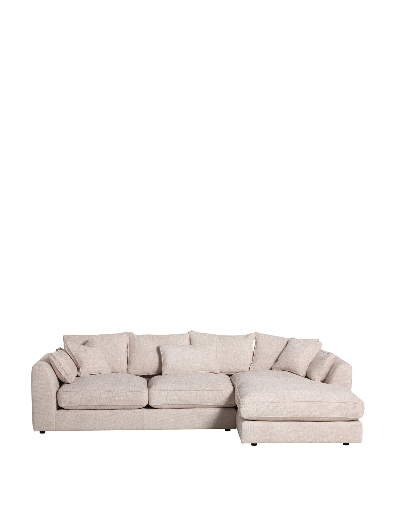Neutral Harrington Plush Velvet Large Right Hand Corner Sofa