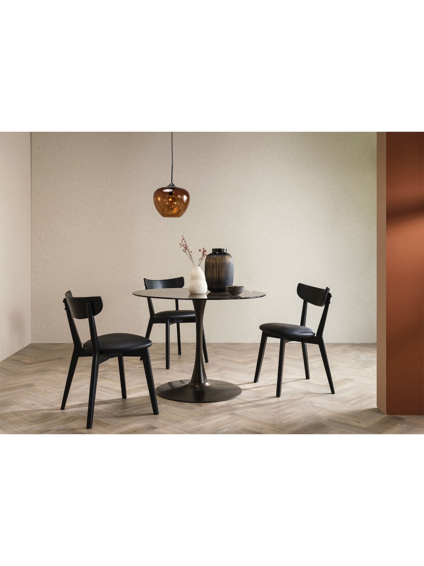 Black Jessa Black Oak Counter Stool With Black Pu Seat