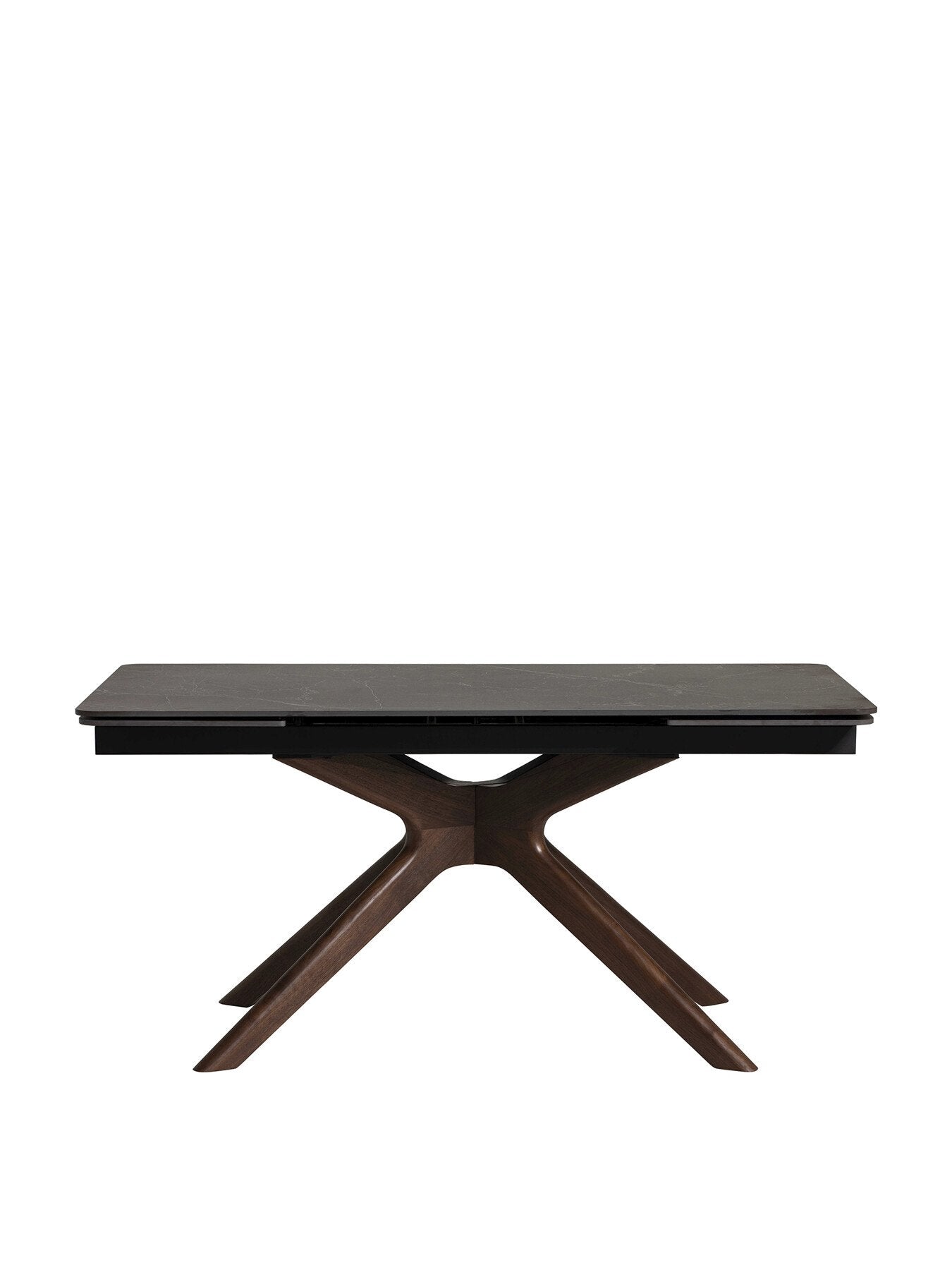 Black Khuno Black Ceramic Extending 160cm Dining Table, Seat