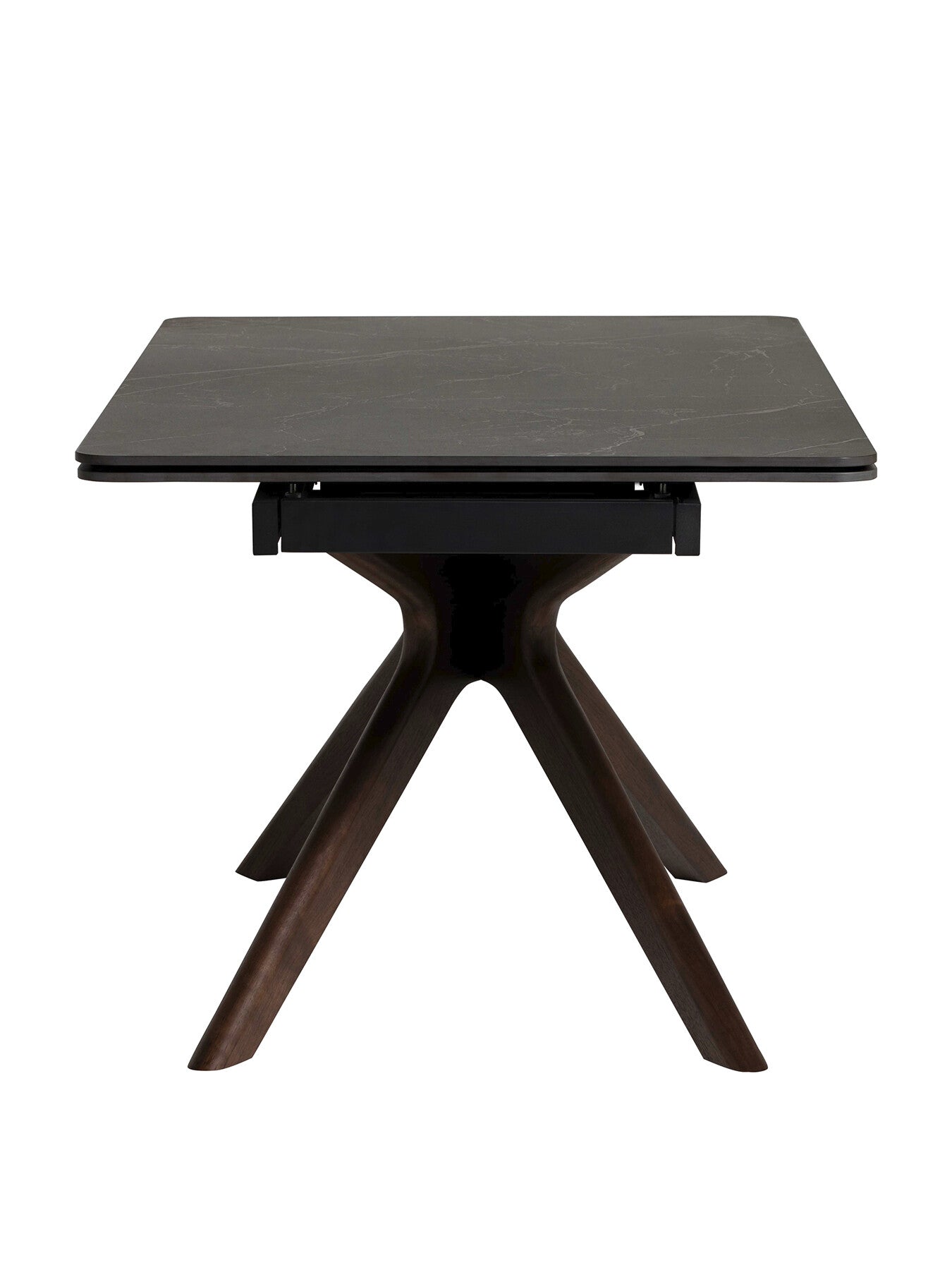 Black Khuno Black Ceramic Extending 160cm Dining Table, Seat