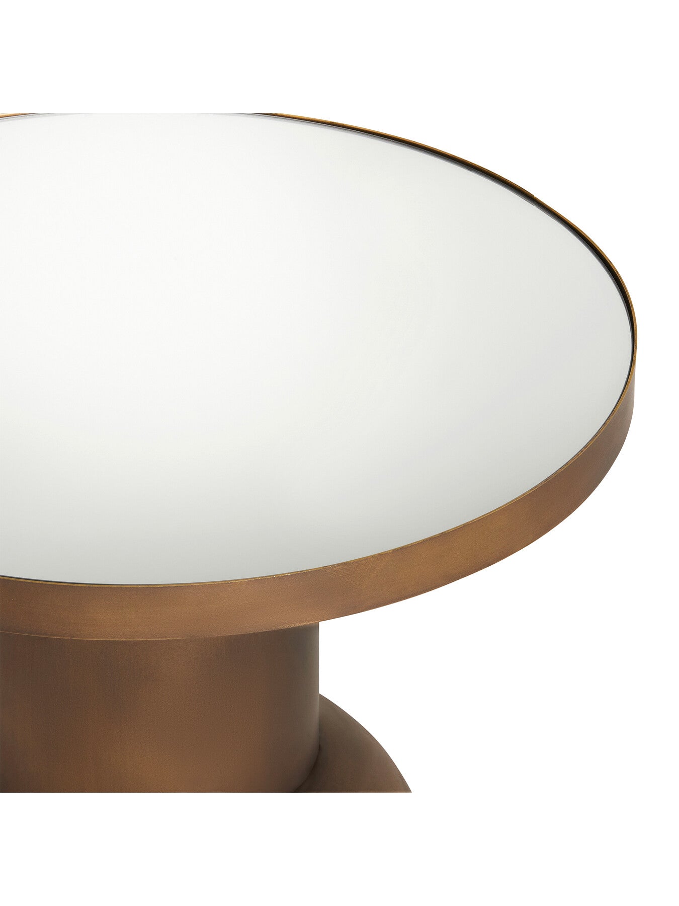 Large Burnished Metal Side Table Brown