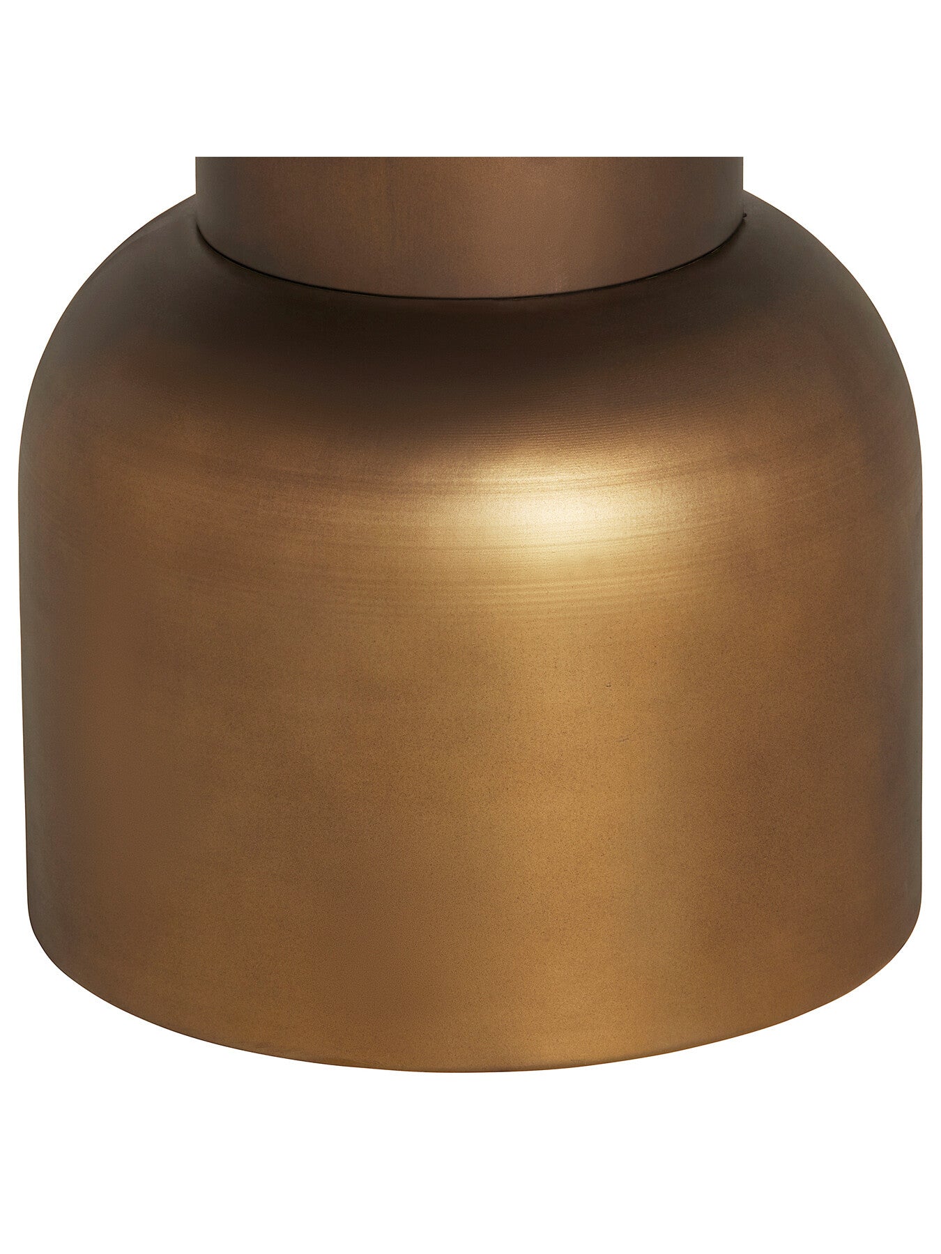 Large Burnished Metal Side Table Brown