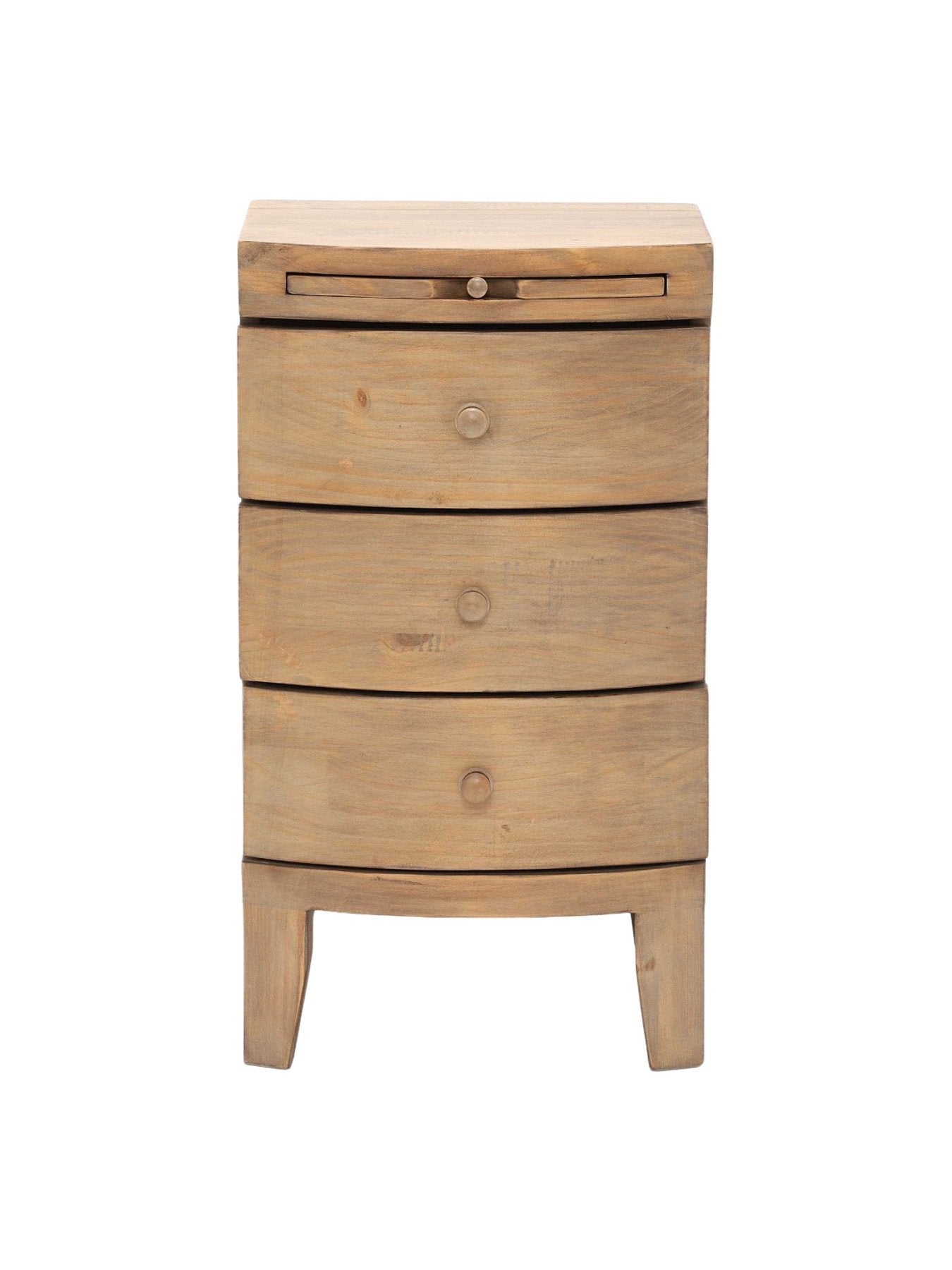 Lewes Reclaimed Wood 3 Drawer Bedside, Wheat