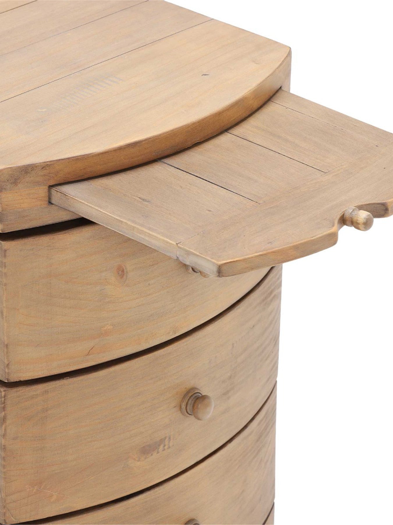 Lewes Reclaimed Wood 3 Drawer Bedside, Wheat