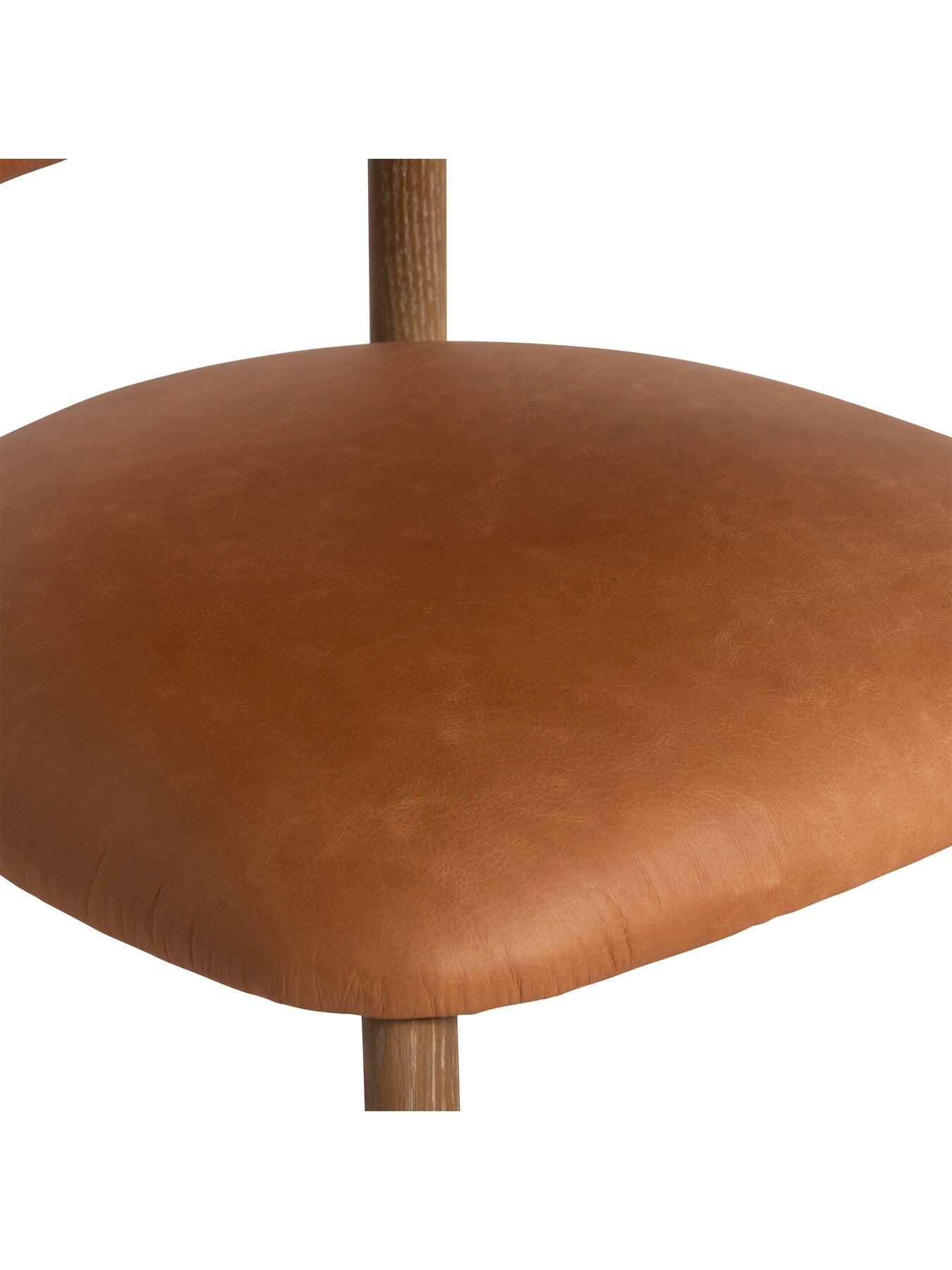 Brown Lexa Brown Leather Open Back Curved Dining Chair