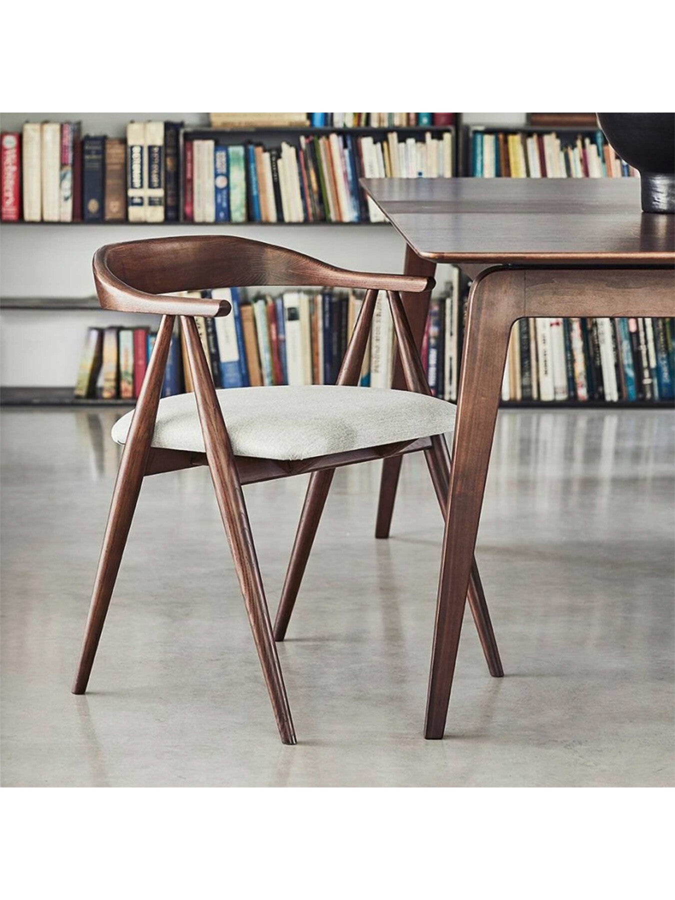 Ercol Lugo Dark Wood Dining Armchair With Fabric