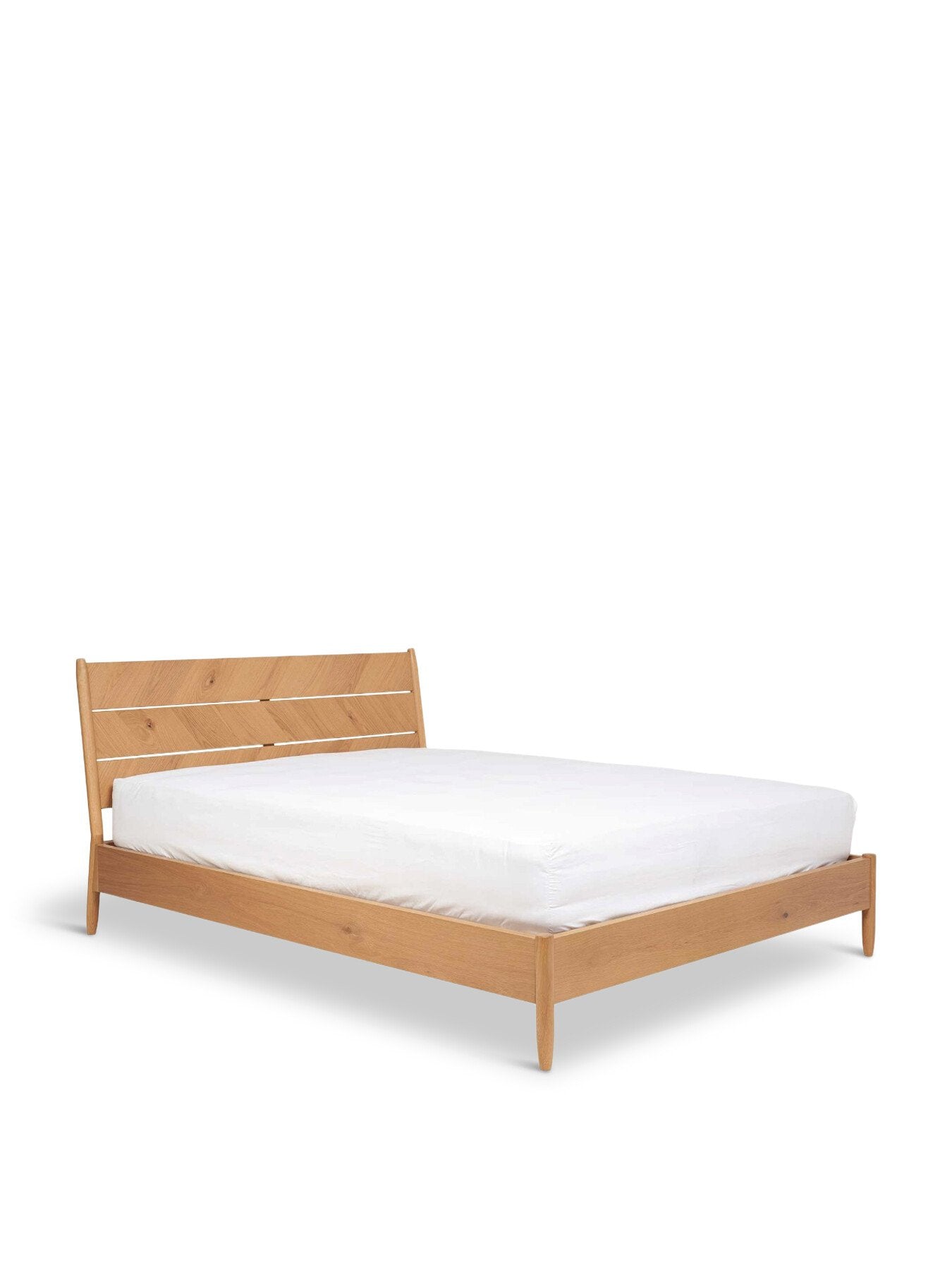 Brown Monza Brown Wood Herringbone King Bed Frame