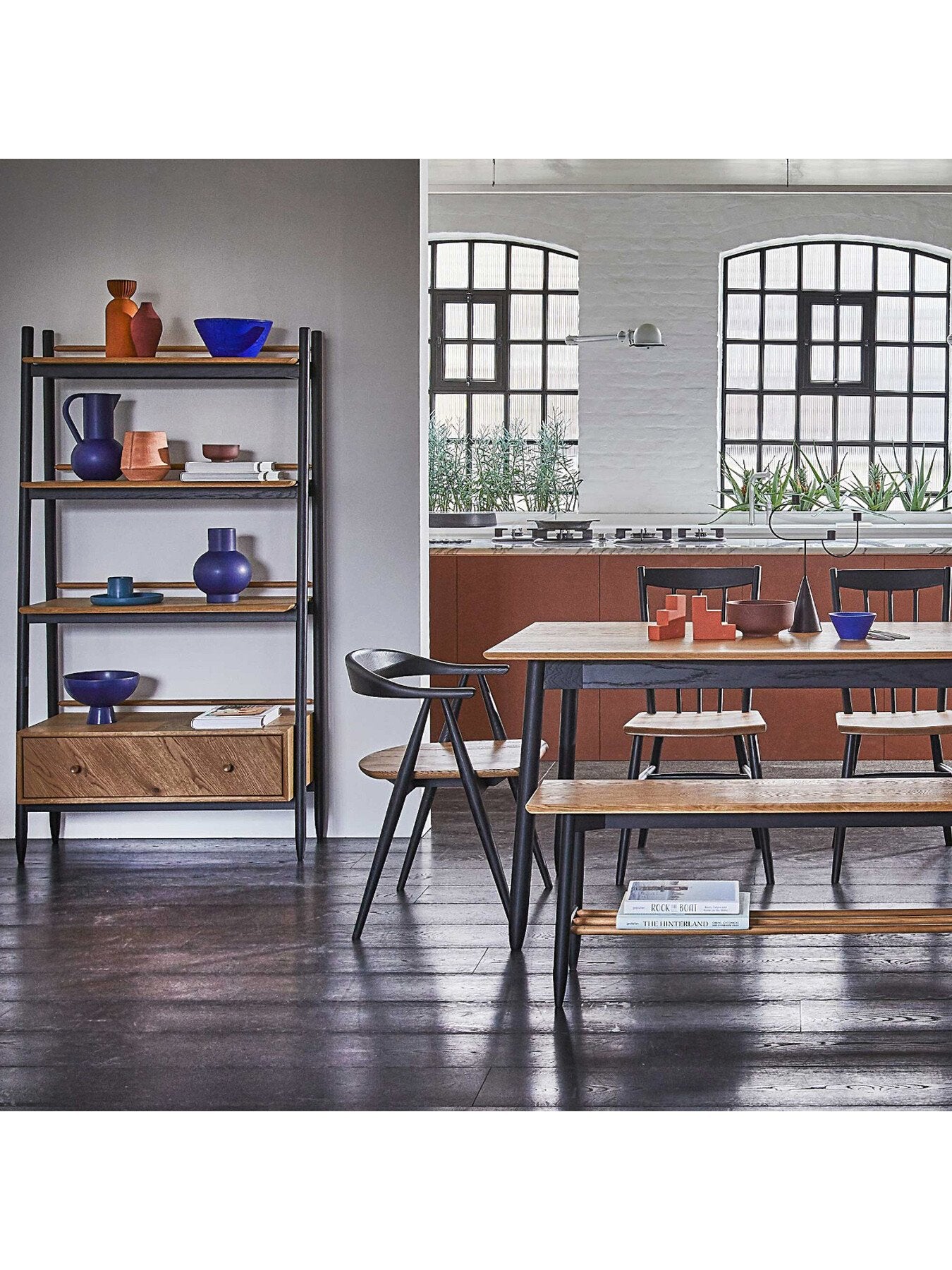 Ercol Monza Oak Tall Shelving Unit