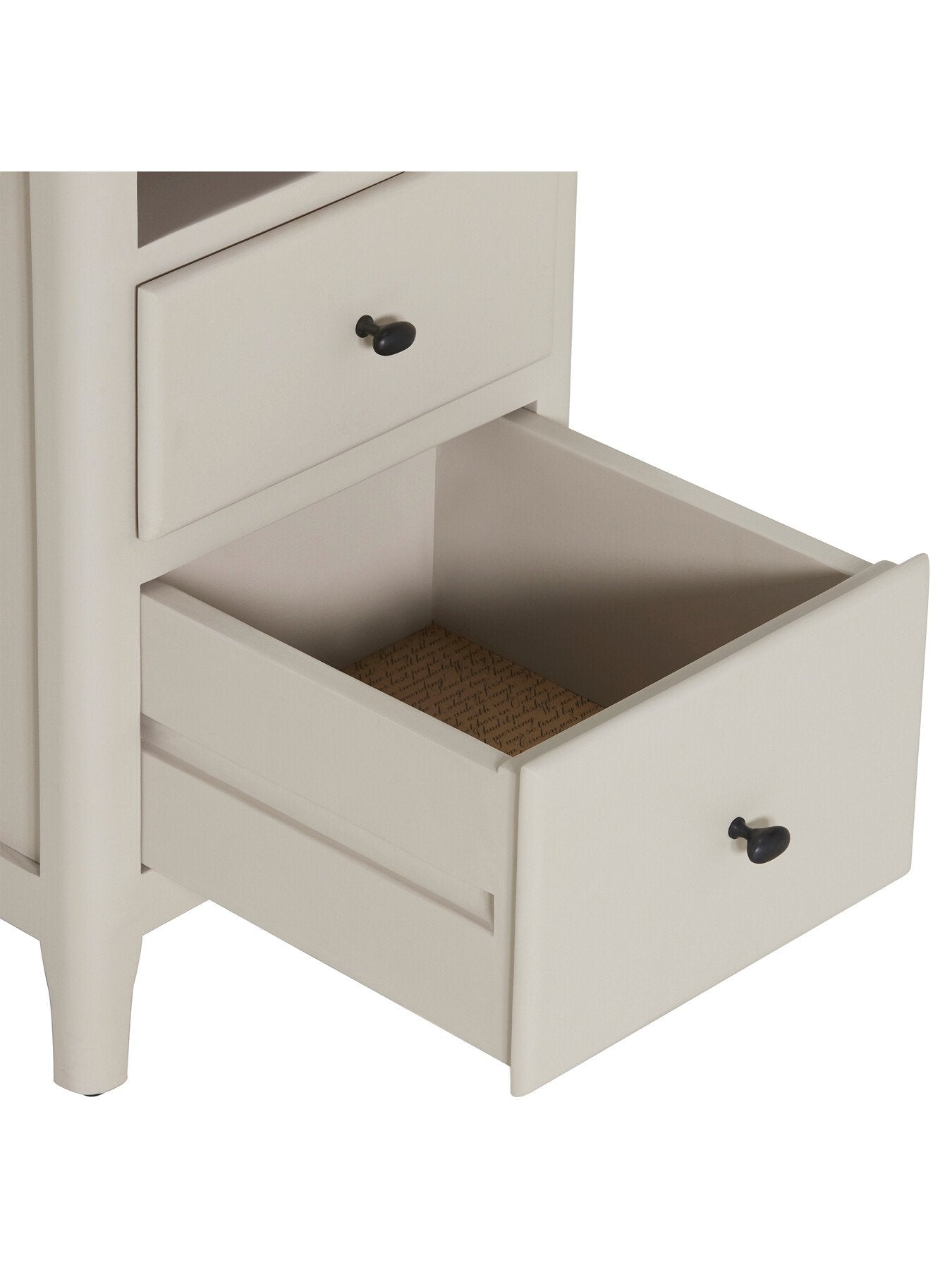 Neutral Mara Mango Wood 2 Drawer Bedside With Open Shelf Uni