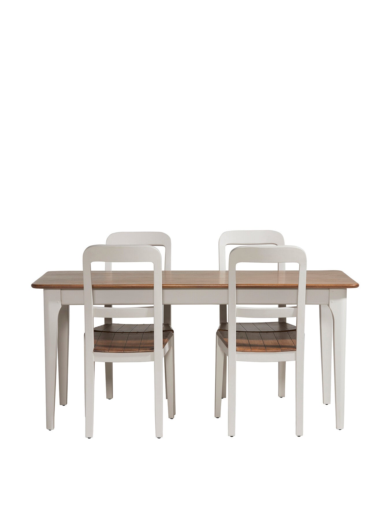 White Mara Small Wood 165Cm Dining Table And 5 Side Chairs
