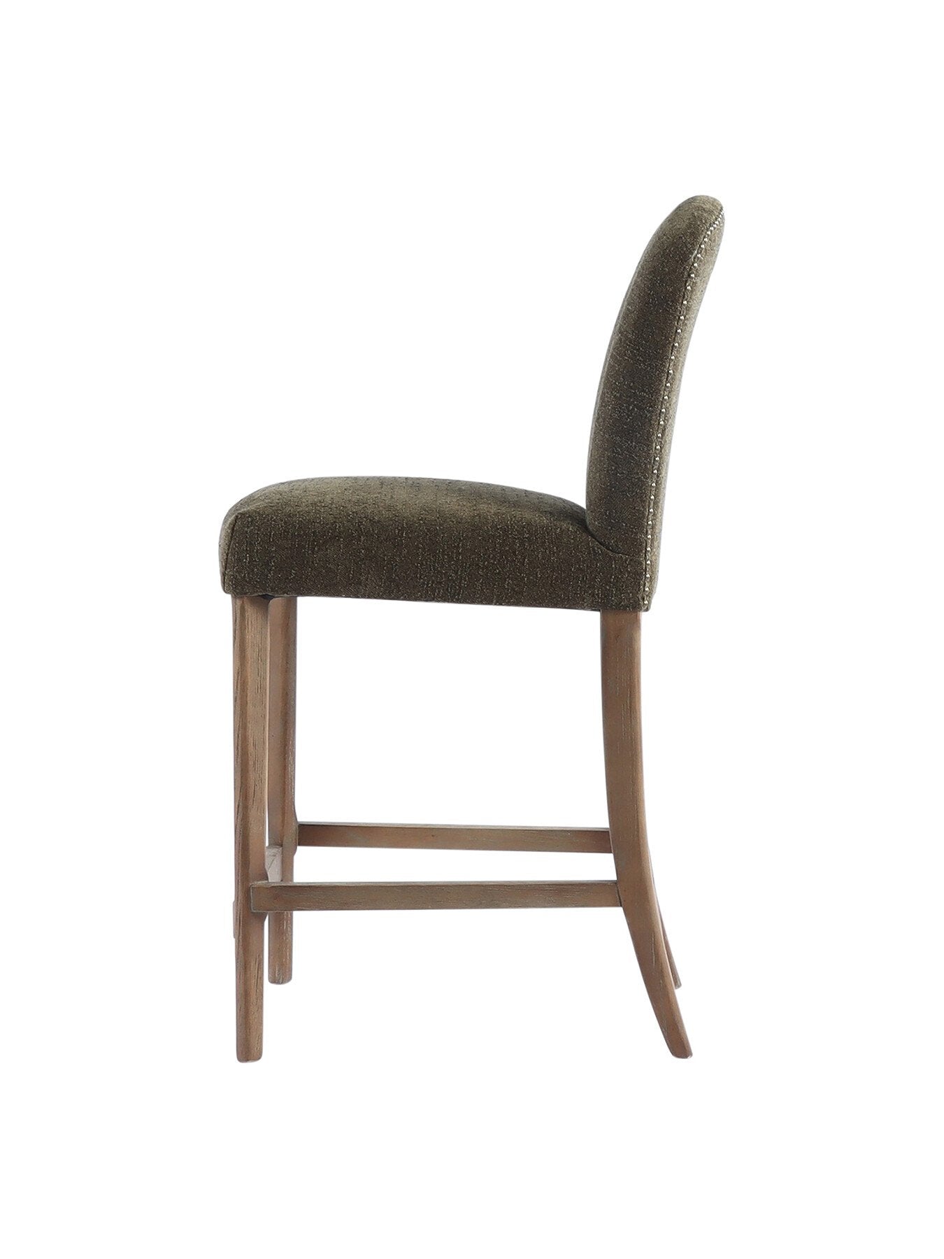 Maurice Boucle Counter Stool With Brass Studs