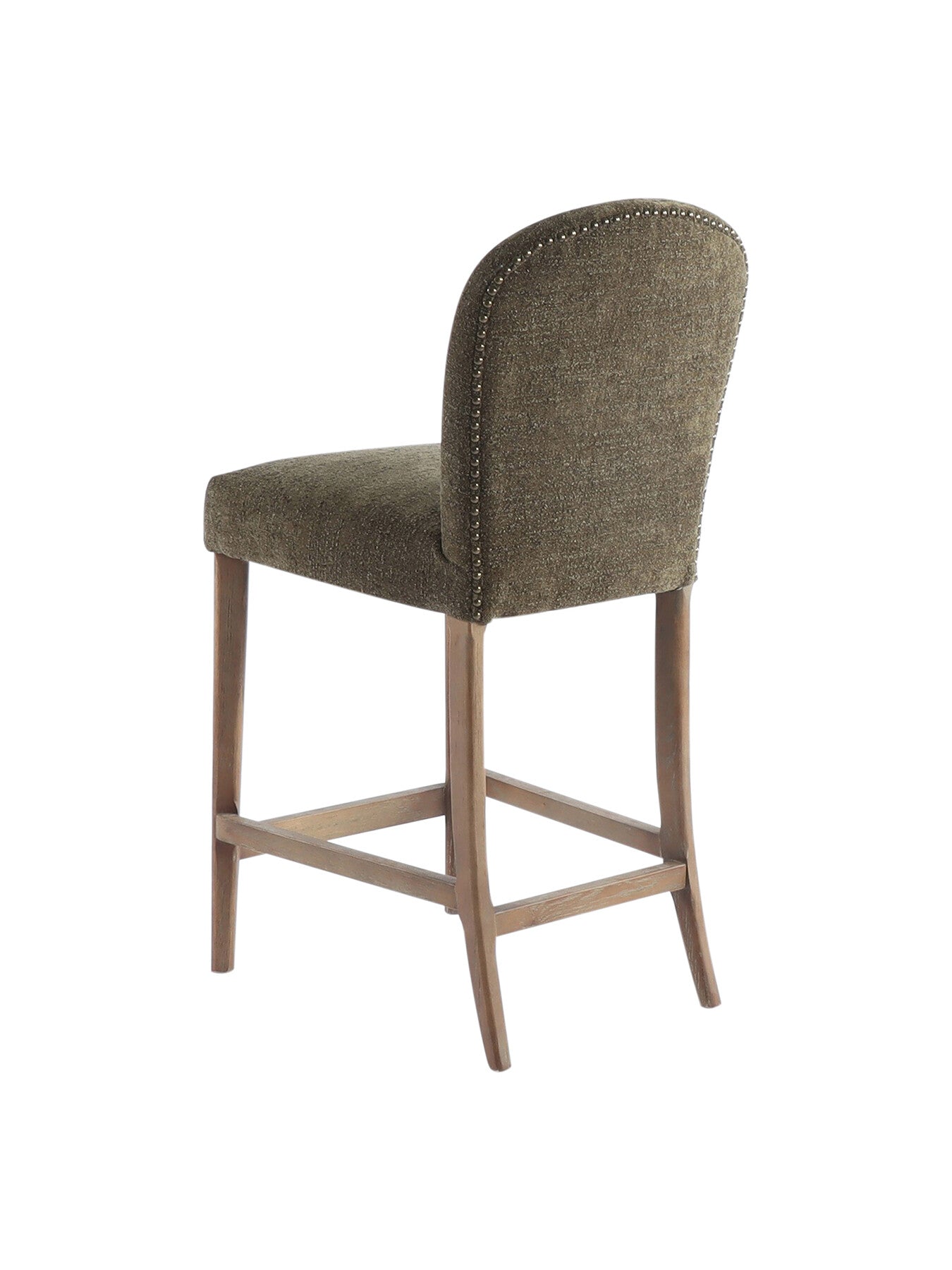 Maurice Boucle Counter Stool With Brass Studs