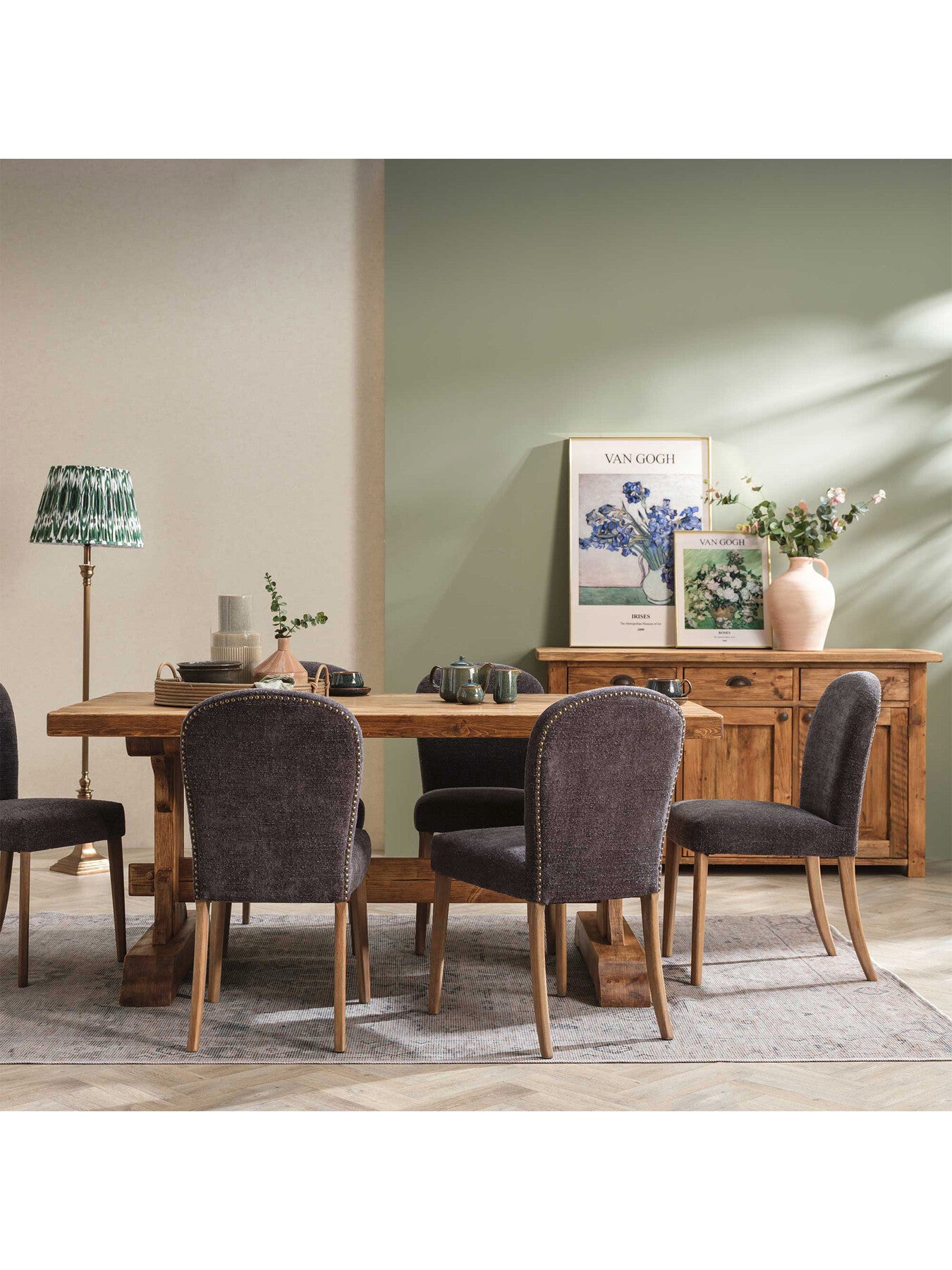 Maurice Boucle Dining Chair With Brass Studs