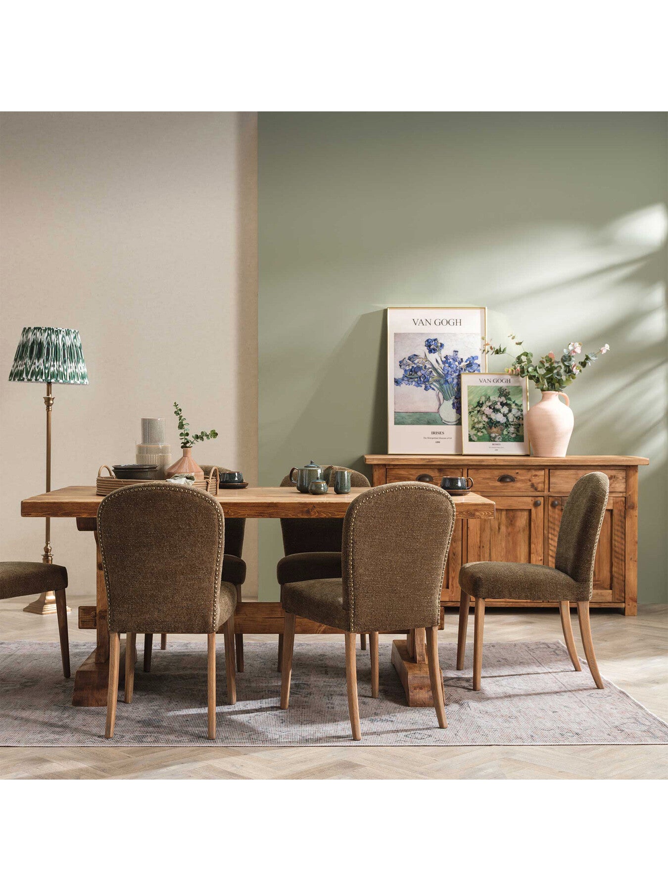 Maurice Boucle Dining Chair With Brass Studs