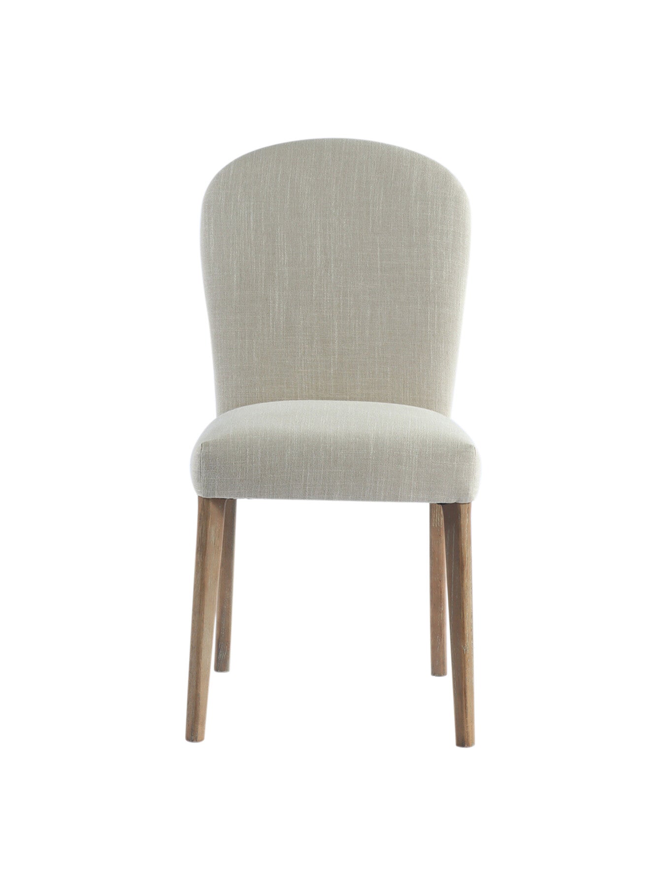 Maurice Beige Fabric Dining Chair With Brass Studs