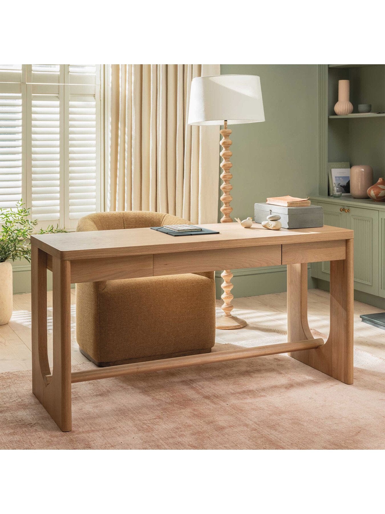 Brown Olav Neutral Wood 140Cm Computer Desk