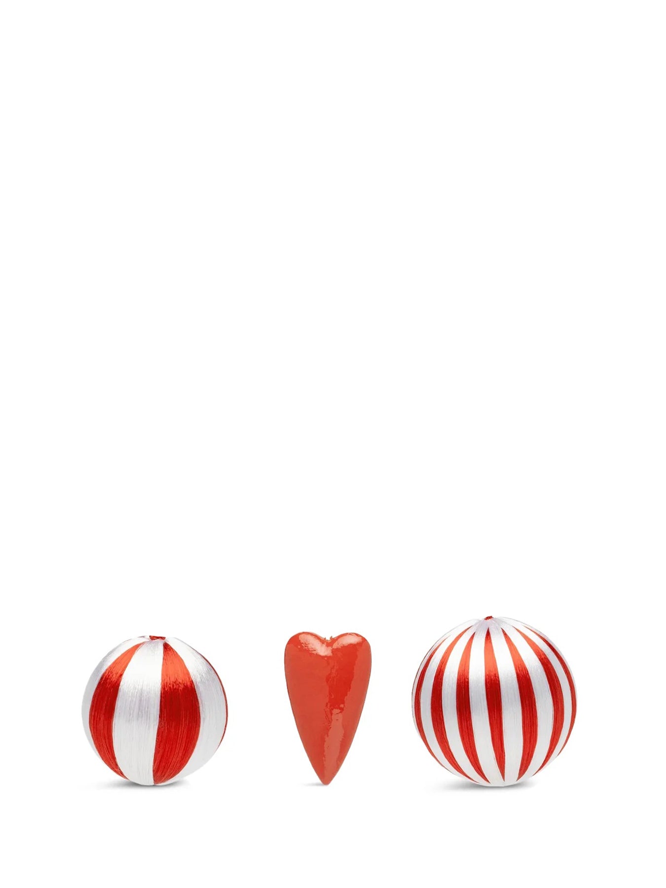 Red Christmas Ornament Set of 3 Bundle