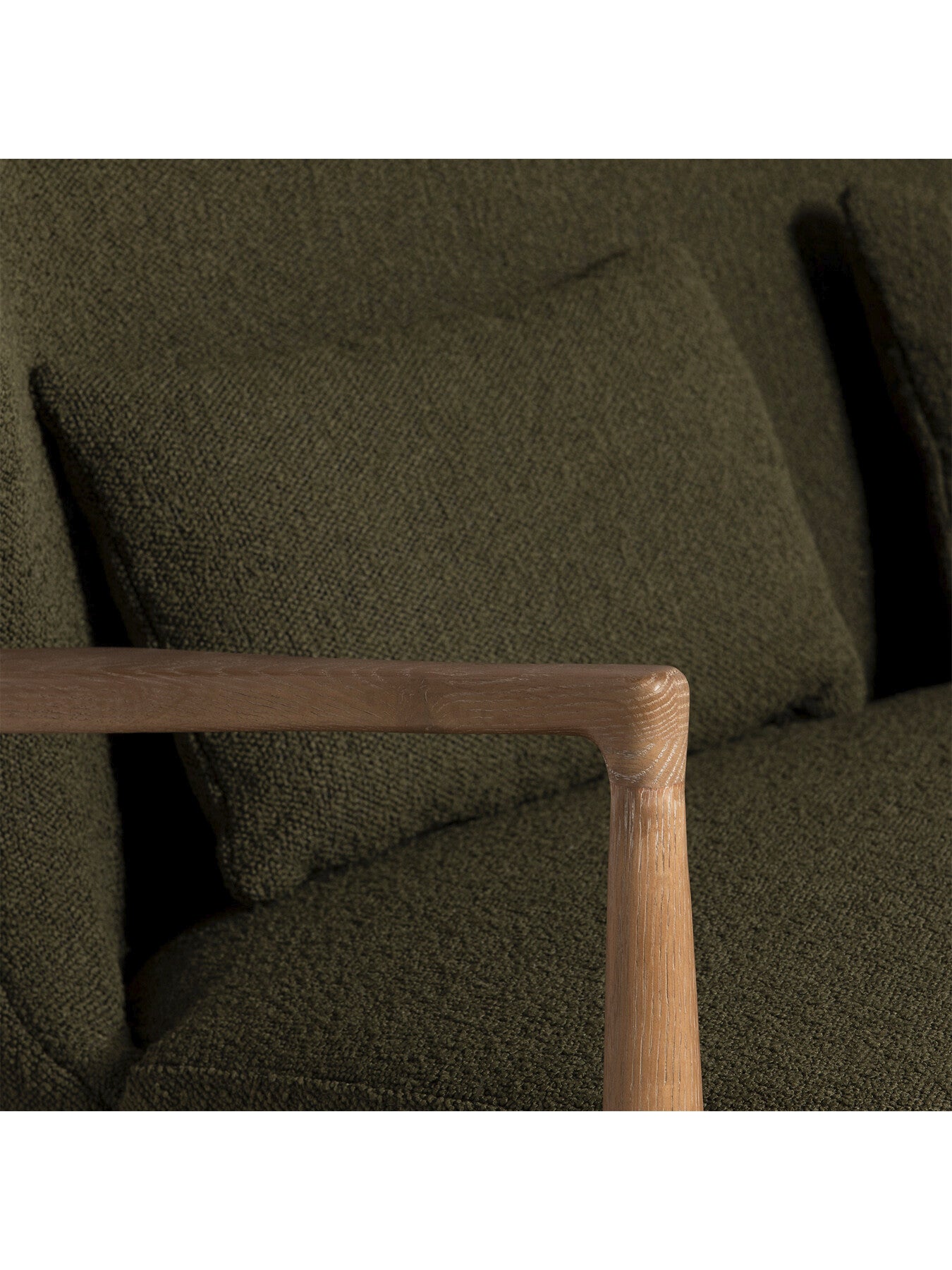 Green Pinter Green Boucle 2 Seater Sofa With Wood Frame