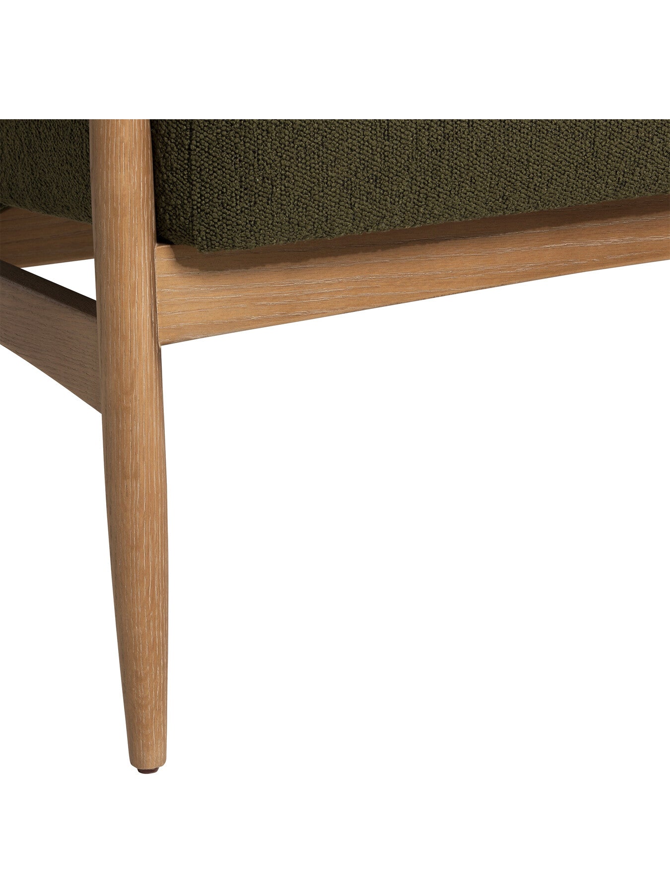 Green Pinter Green Boucle 2 Seater Sofa With Wood Frame