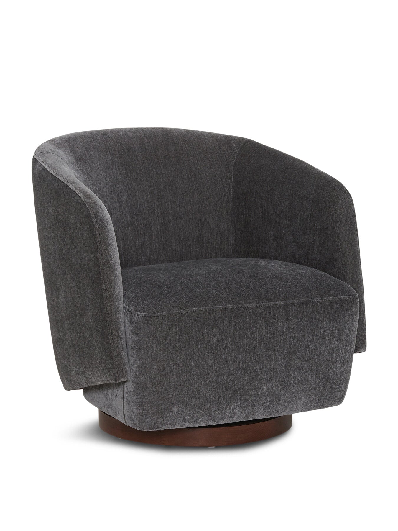 Pellaro Velvet Swivel Armchair, Grey