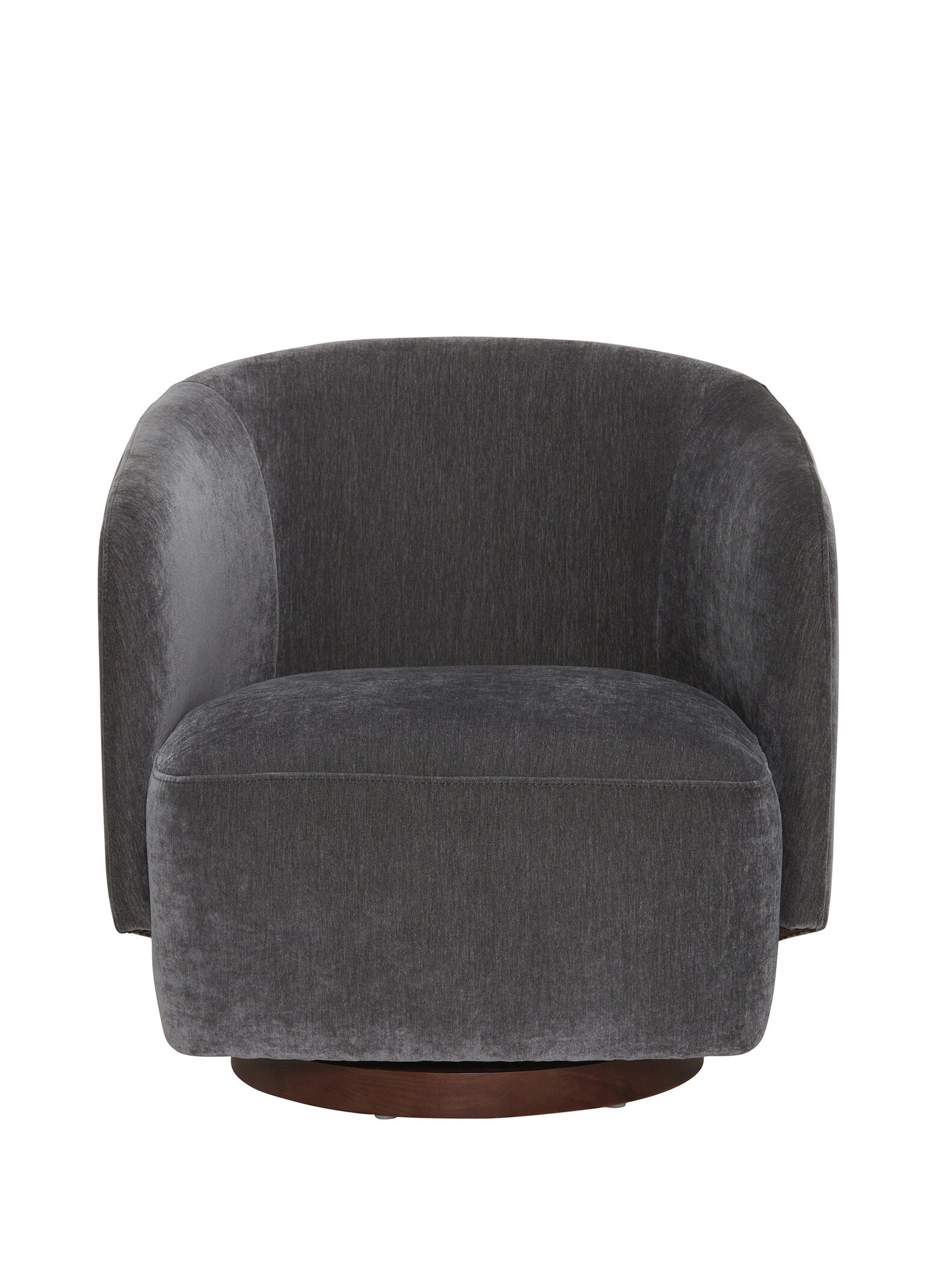 Pellaro Velvet Swivel Armchair, Grey