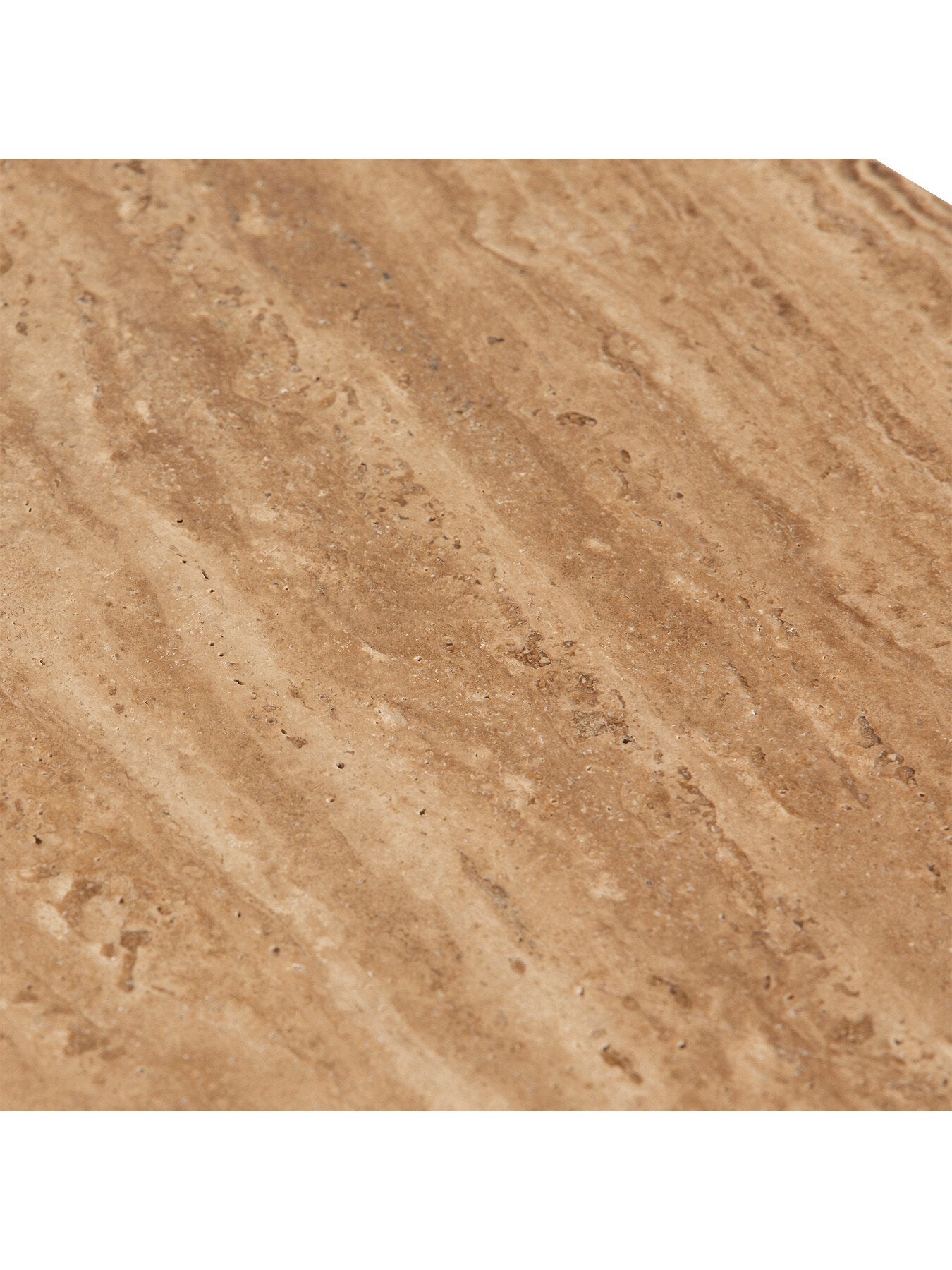 Brown Rodin Neutral Mango Wood and Travertine Side Table, 45