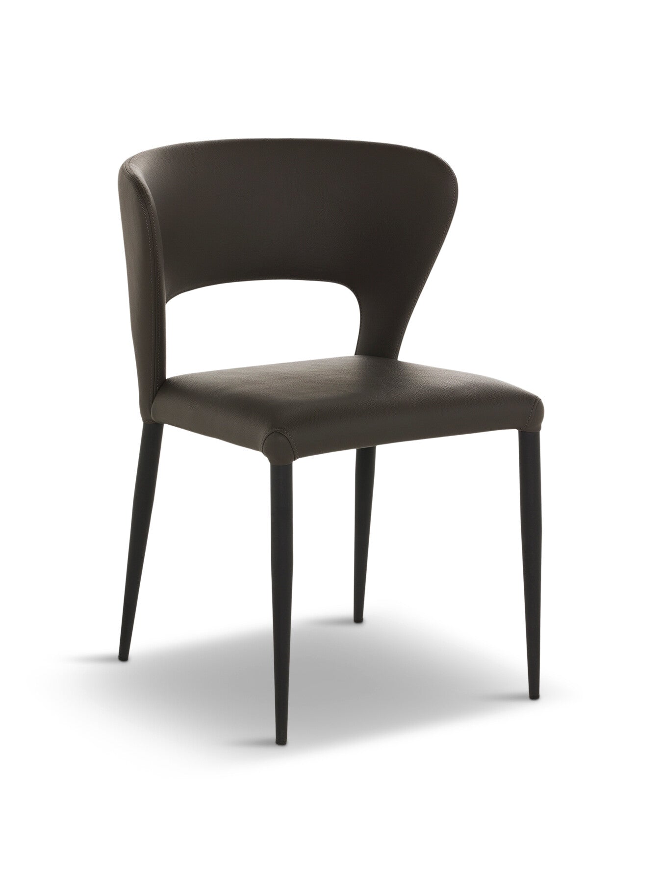 Rin Dark Faux Leather Open Back Dining Chair