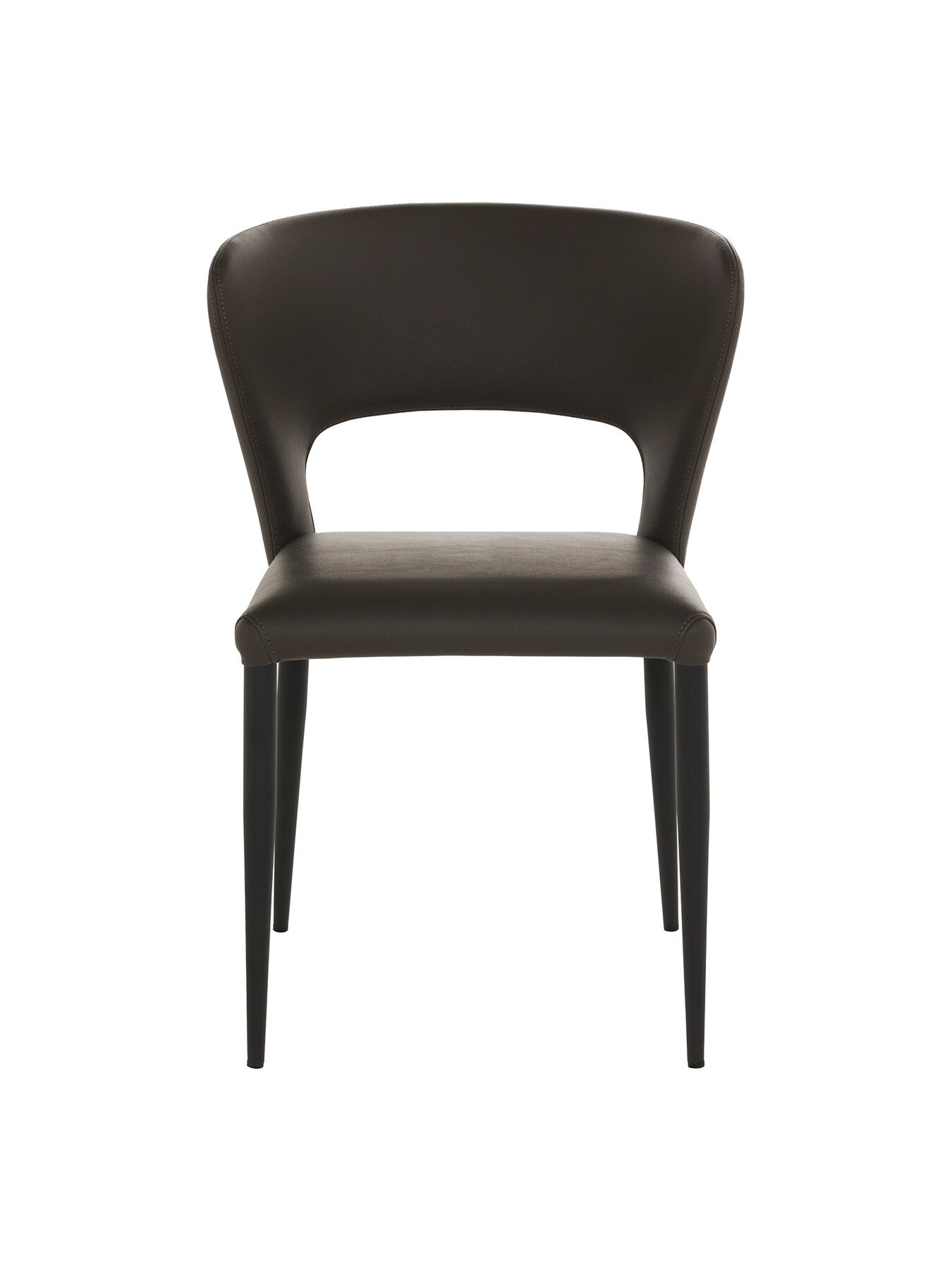 Rin Dark Faux Leather Open Back Dining Chair
