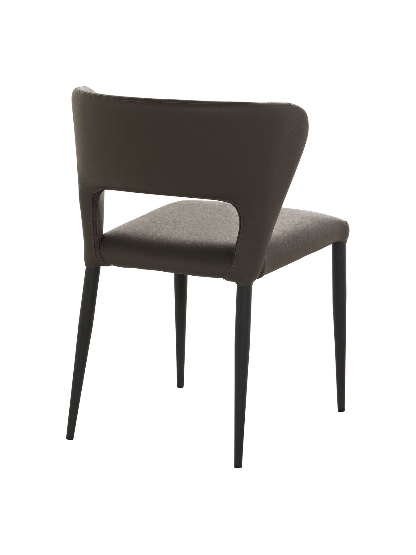 Rin Dark Faux Leather Open Back Dining Chair