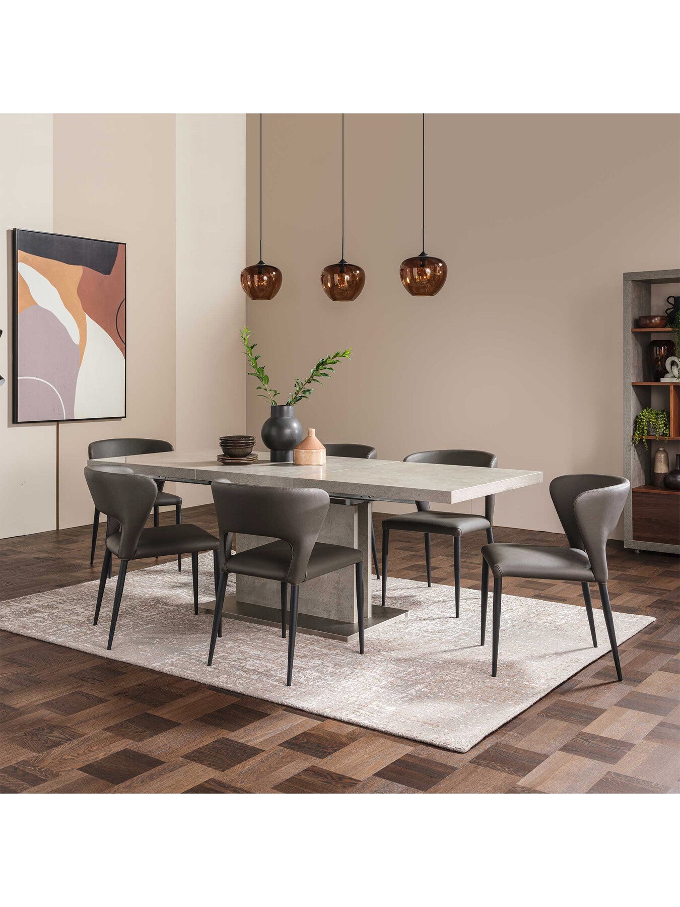 Rin Dark Faux Leather Open Back Dining Chair