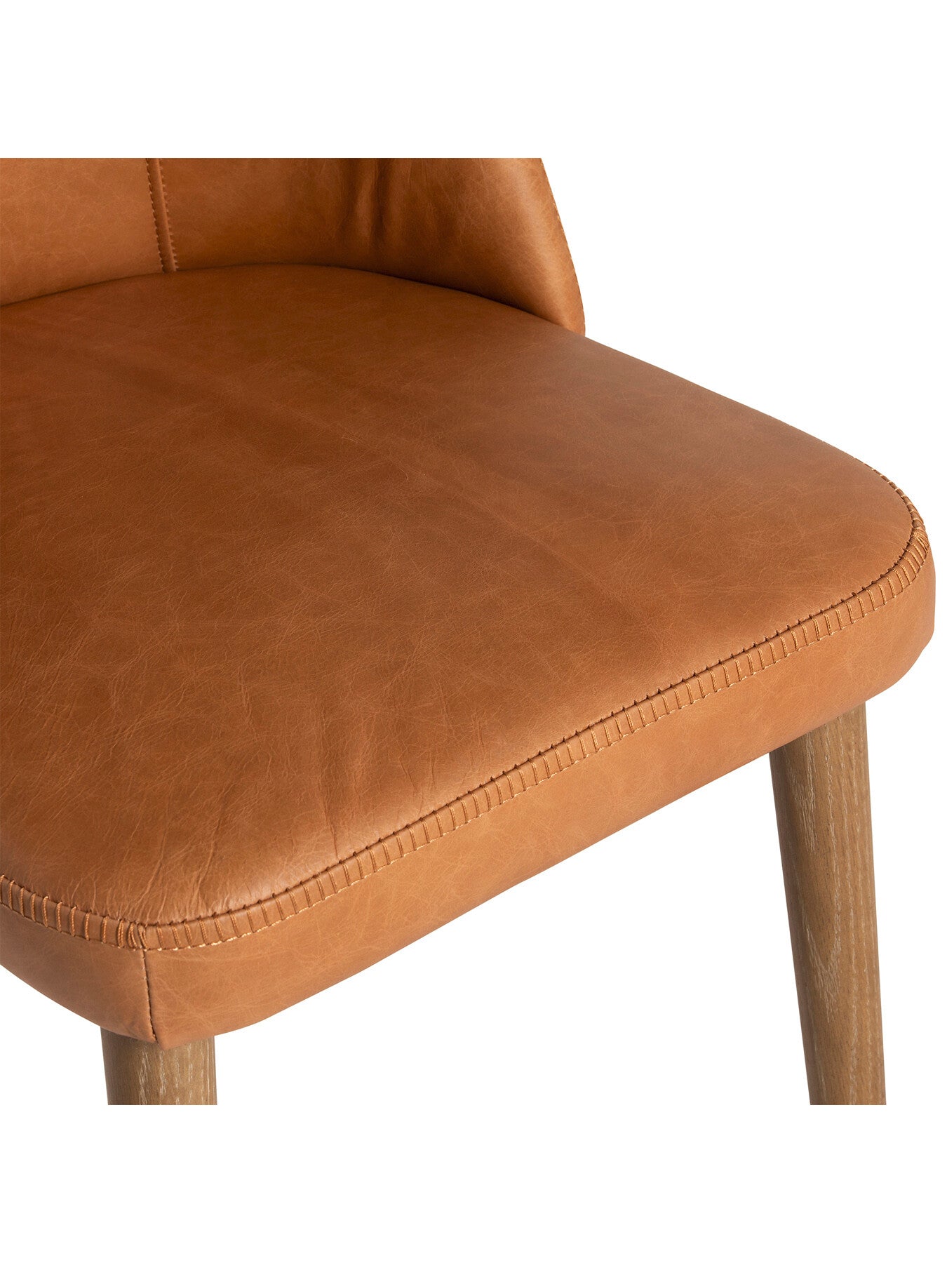 Rogan Tan Brown Leather Dining Chair