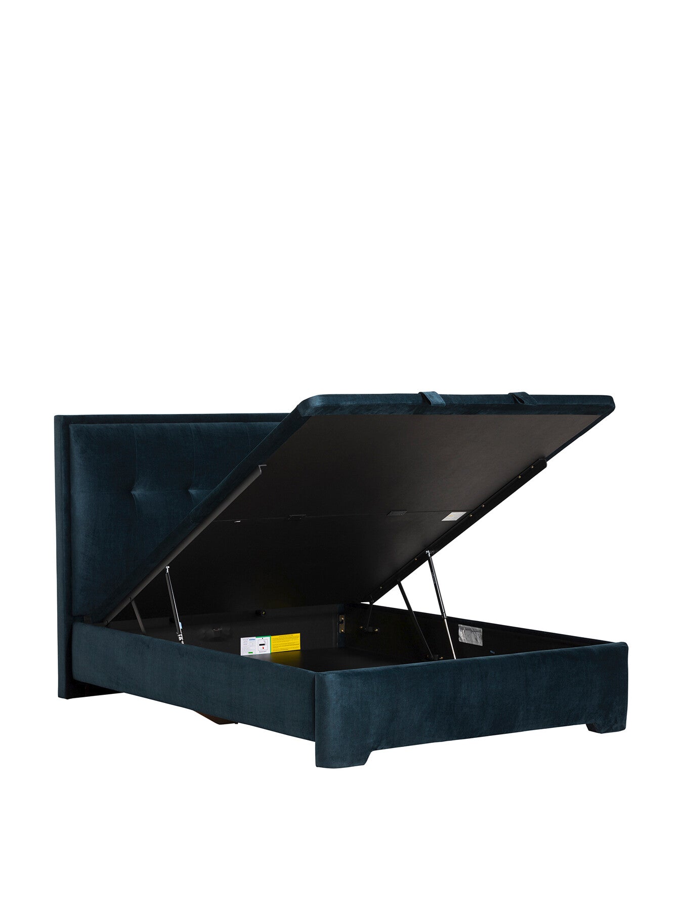 Blue Ripley Blue Fabric Double Ottoman Bed Frame